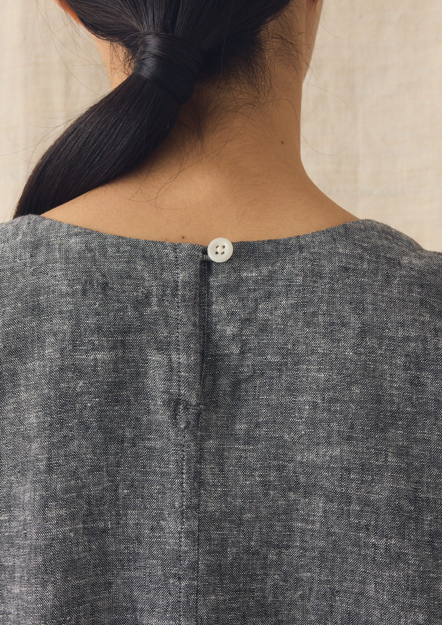 A Line Linen Cotton Top | Soft Charcoal - Image 6