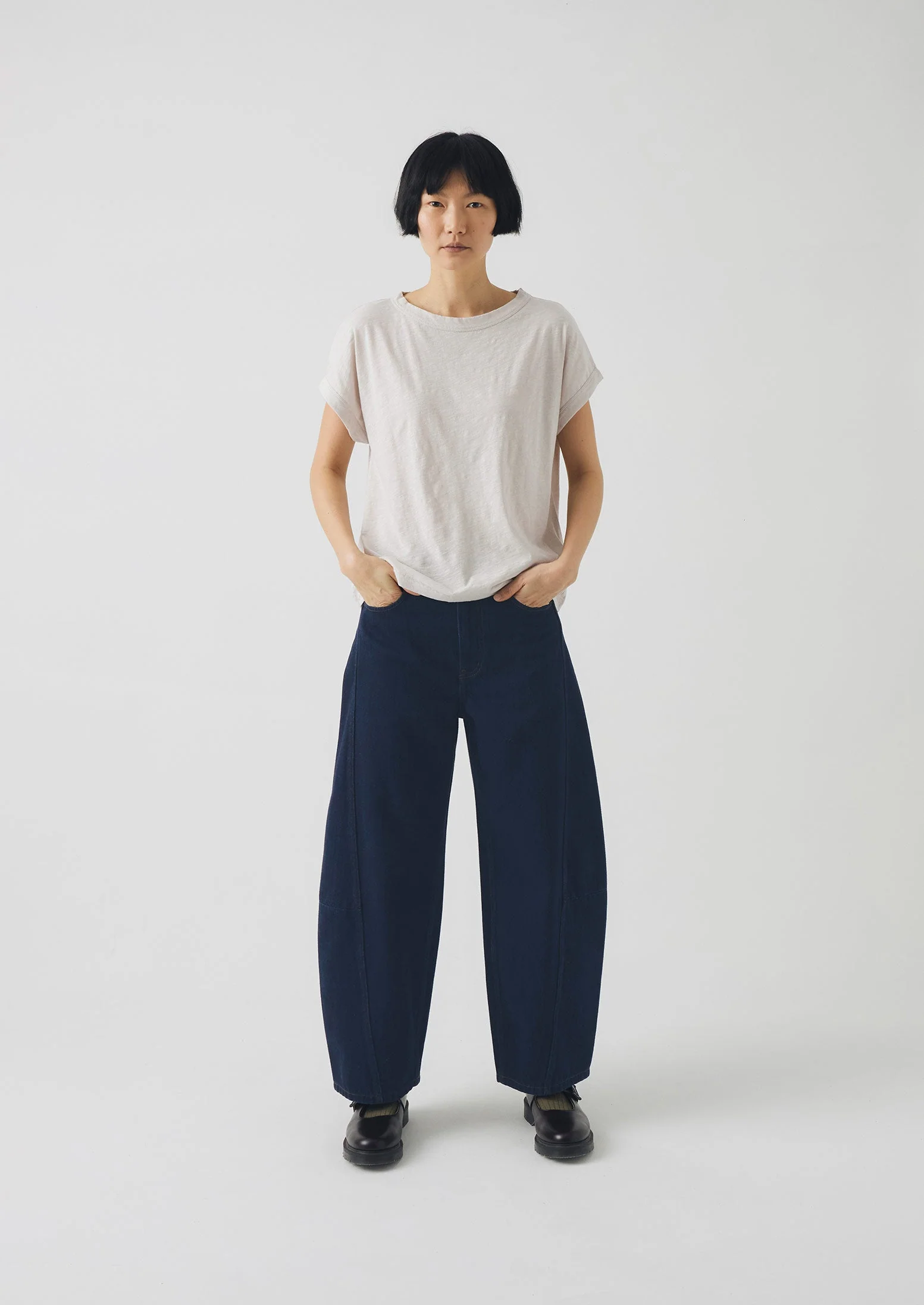 Alda Cotton Easy Tee | Pebble - Image 2