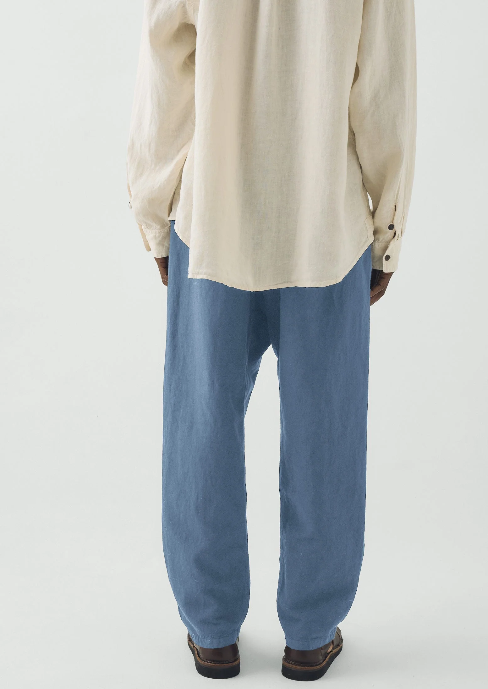 Alfie Garment Dyed Herringbone Trousers | Slate Blue - Image 4