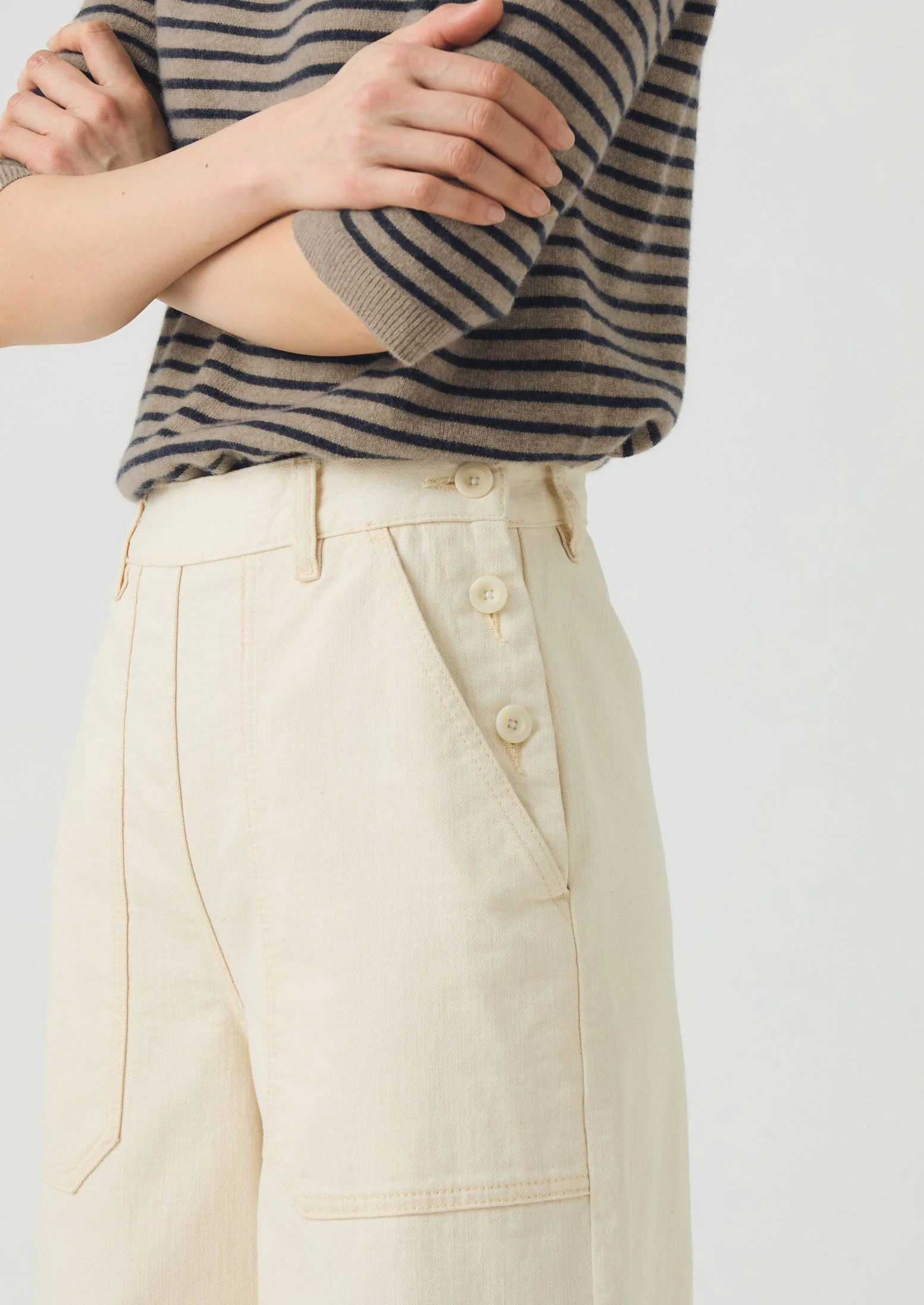 Annie Denim Full Length Jeans | Ecru - Image 5