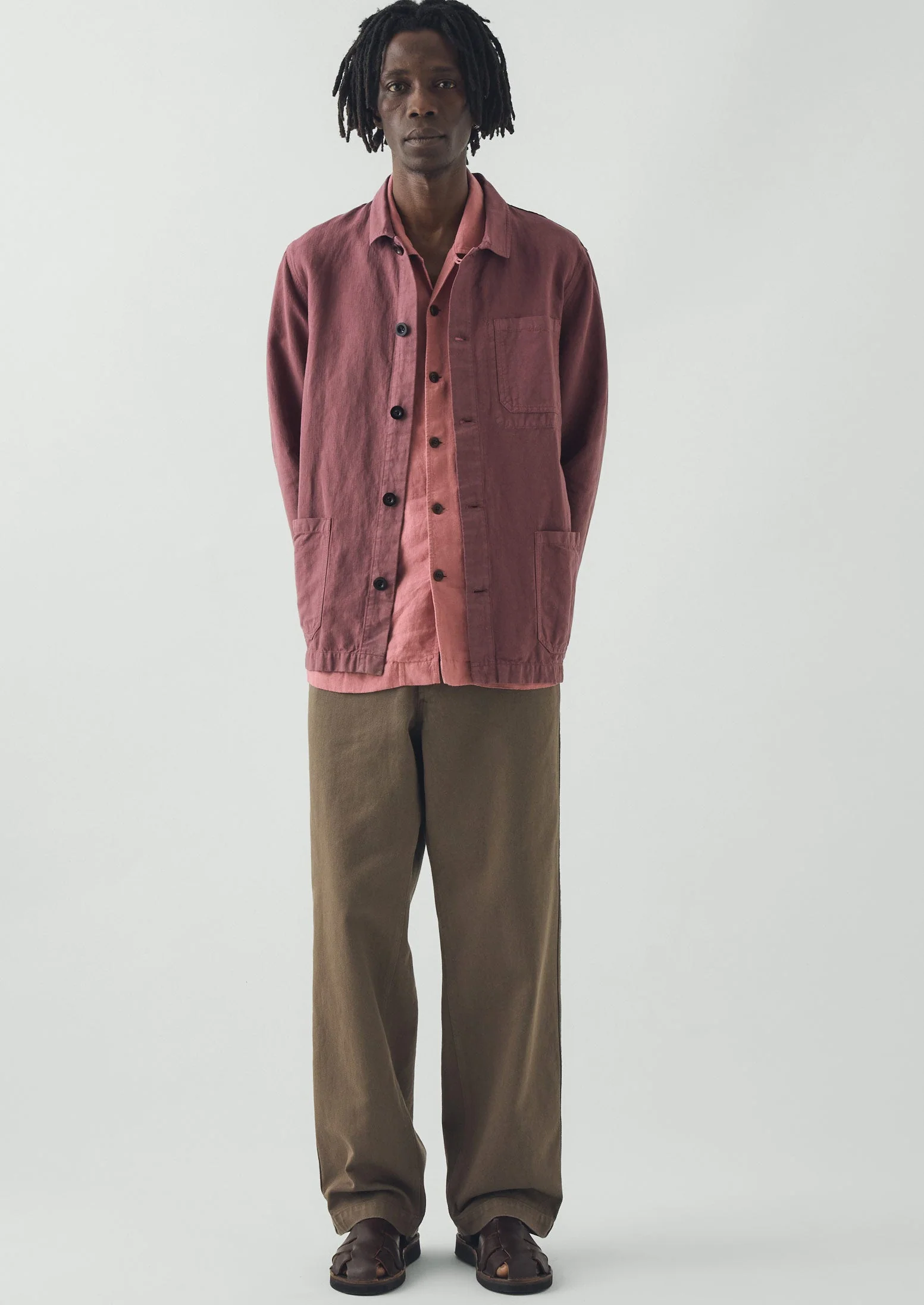Arlo Garment Dyed Herringbone Jacket | Mauve - Image 4