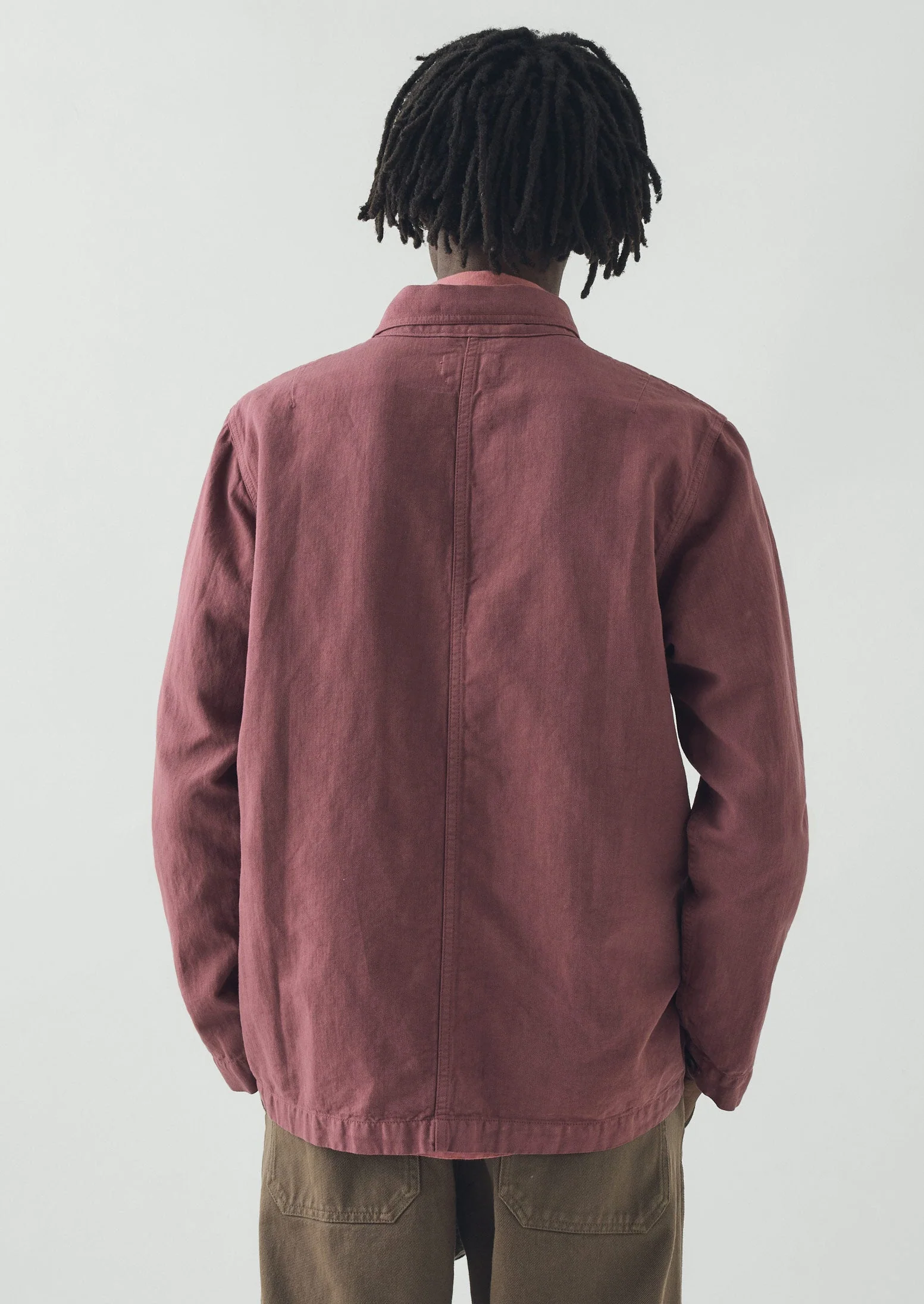 Arlo Garment Dyed Herringbone Jacket | Mauve - Image 6