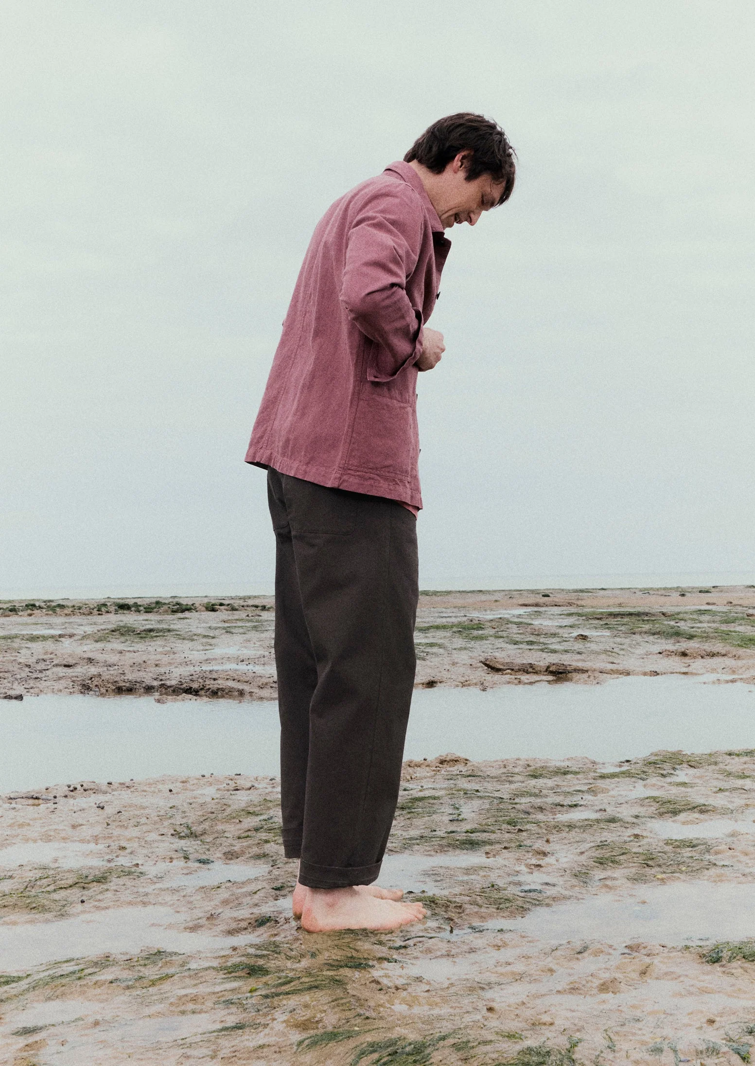 Arlo Garment Dyed Herringbone Jacket | Mauve - Image 7