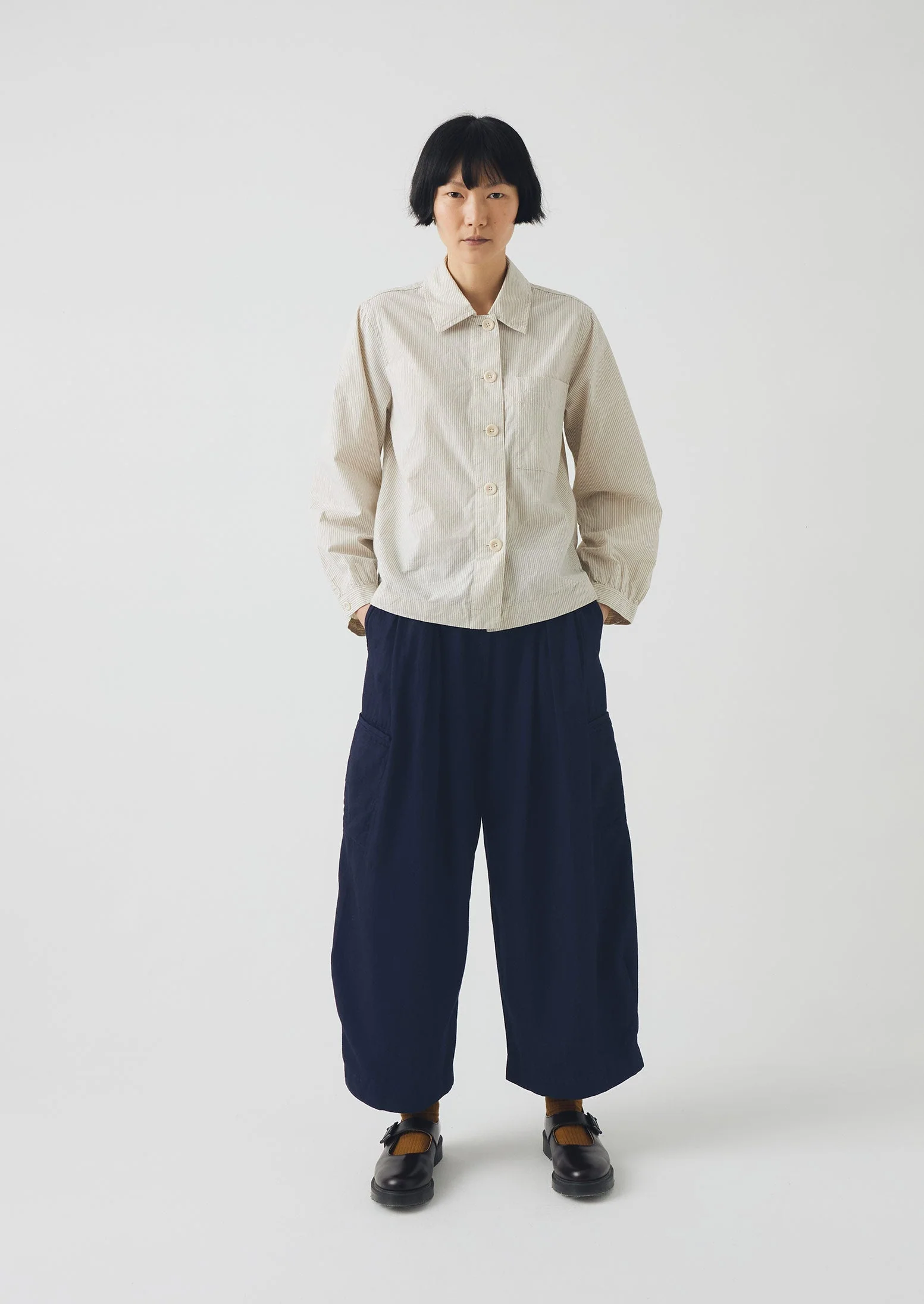 Baya Patch Pocket Stripe Cotton Shirt | Sunwashed Blue - Image 4