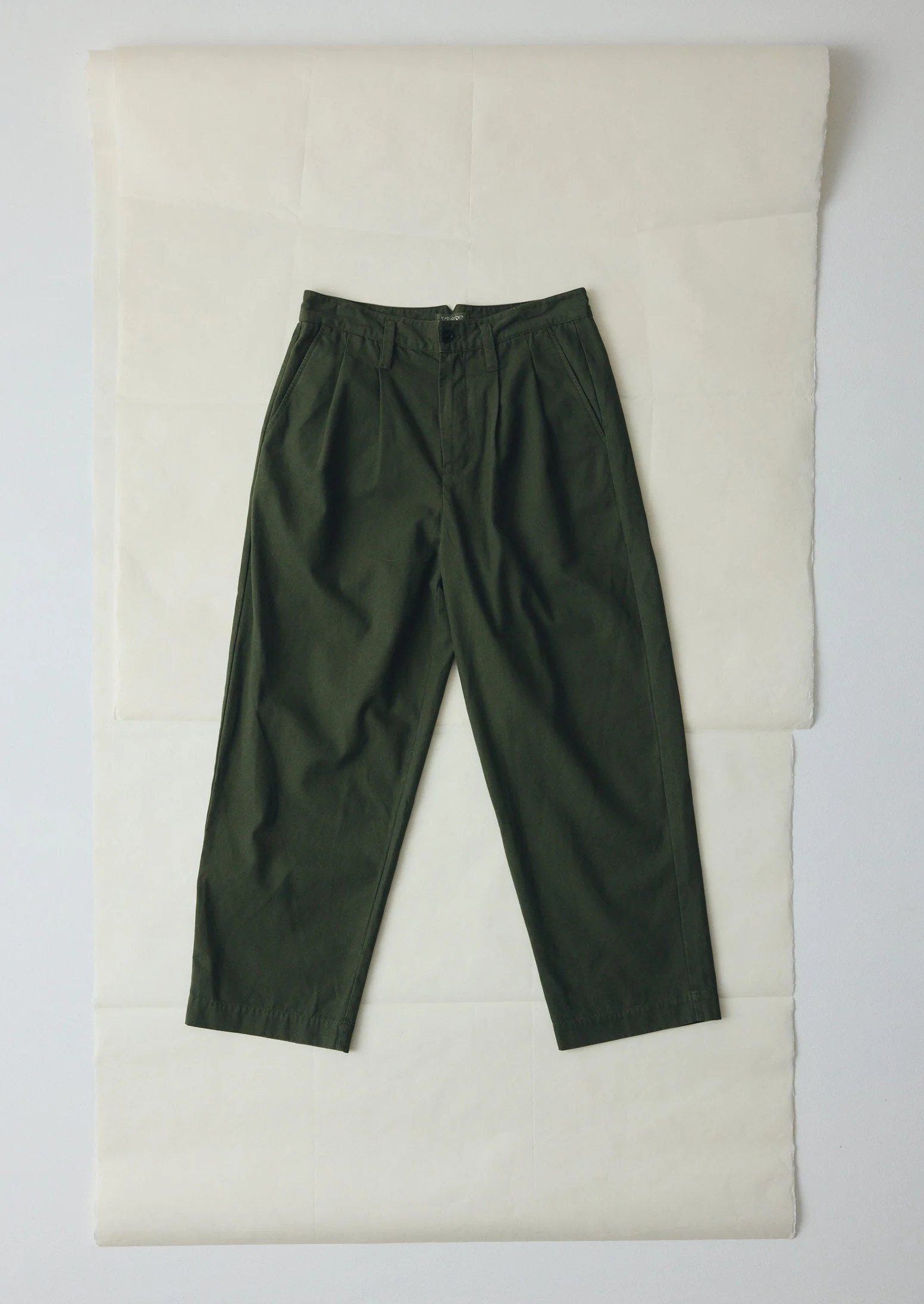 Bill Cotton Canvas Wide Leg Trousers | Kale