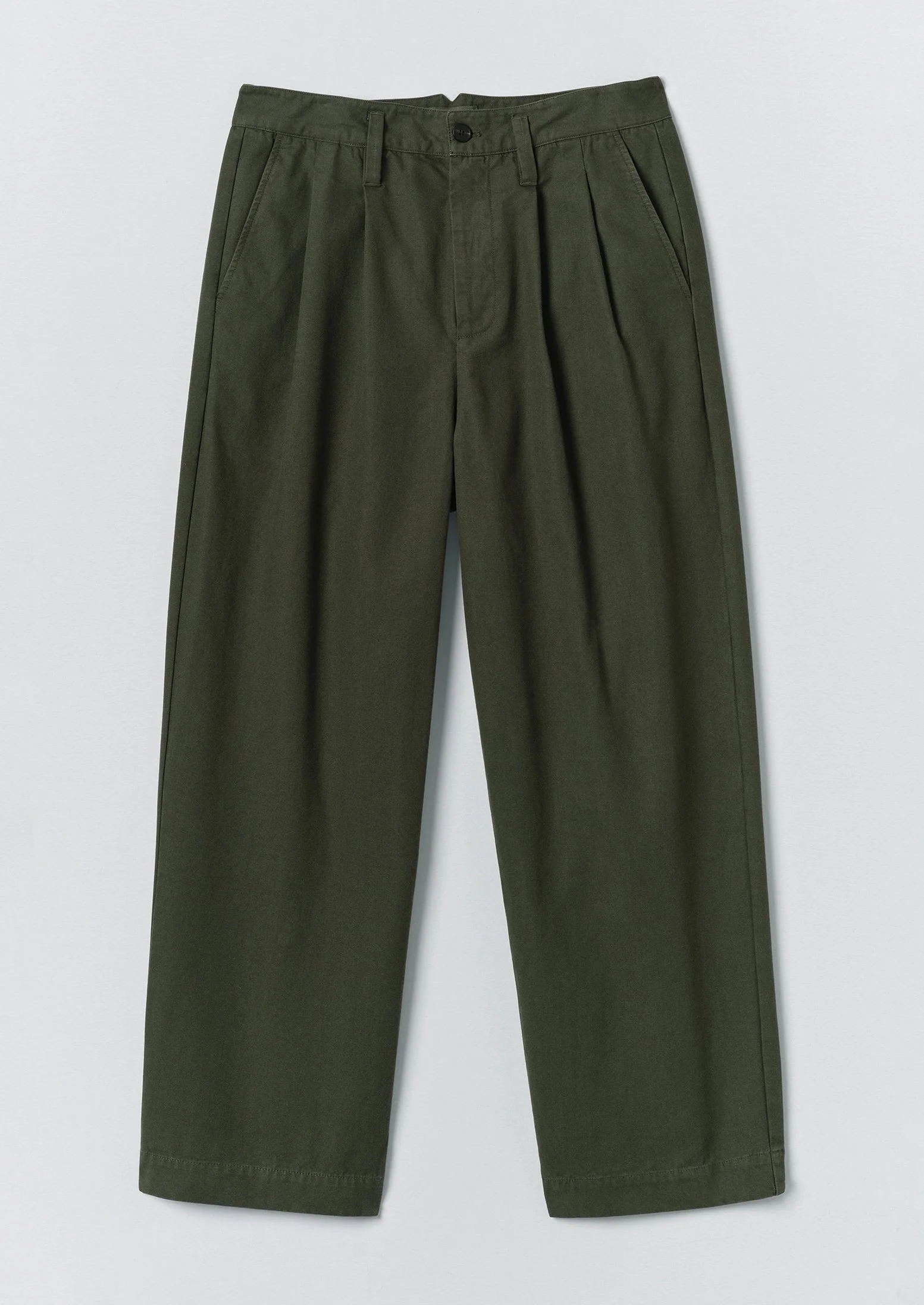 Bill Cotton Canvas Wide Leg Trousers | Kale - Image 7