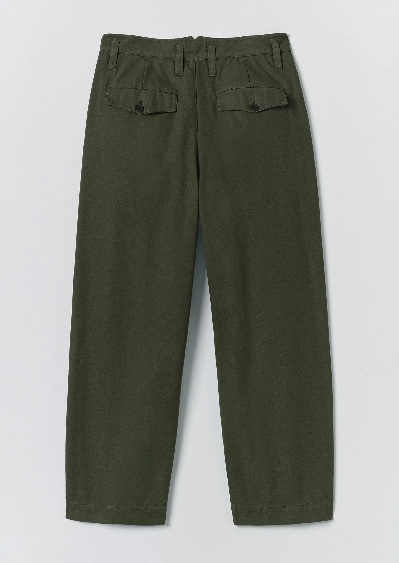 Bill Cotton Canvas Wide Leg Trousers | Kale - Image 8