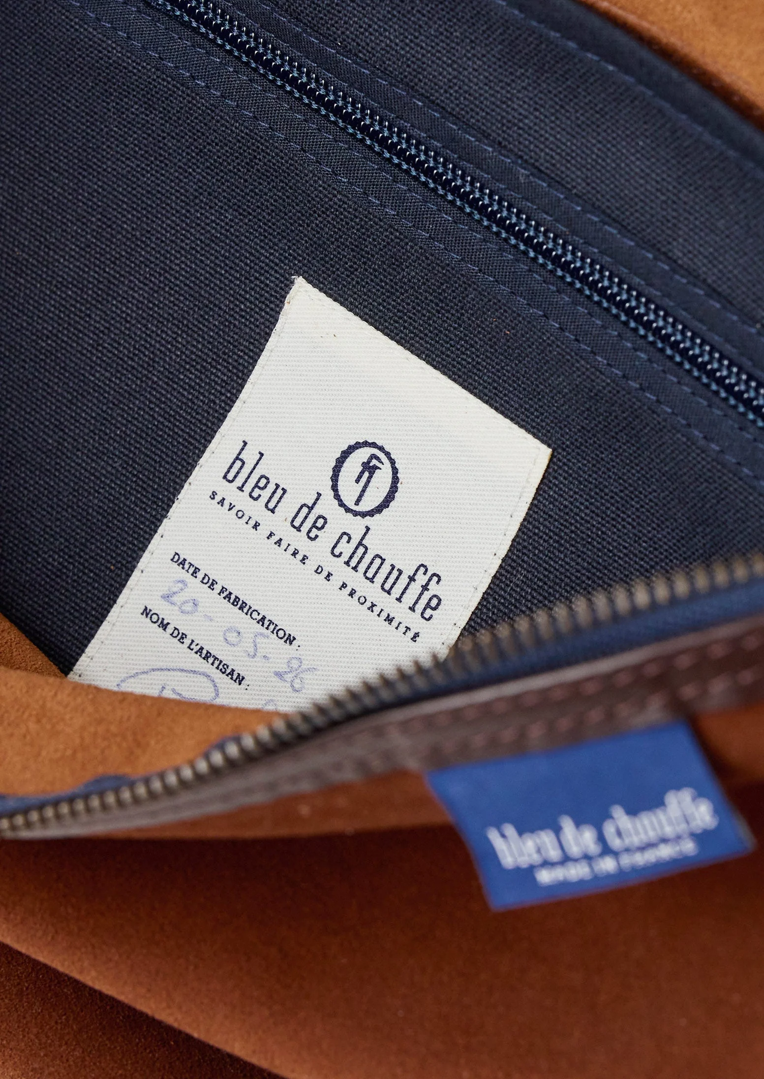 Bleu De Chauffe Large Suede Cross Body Bag | Tawny Brown - Image 3