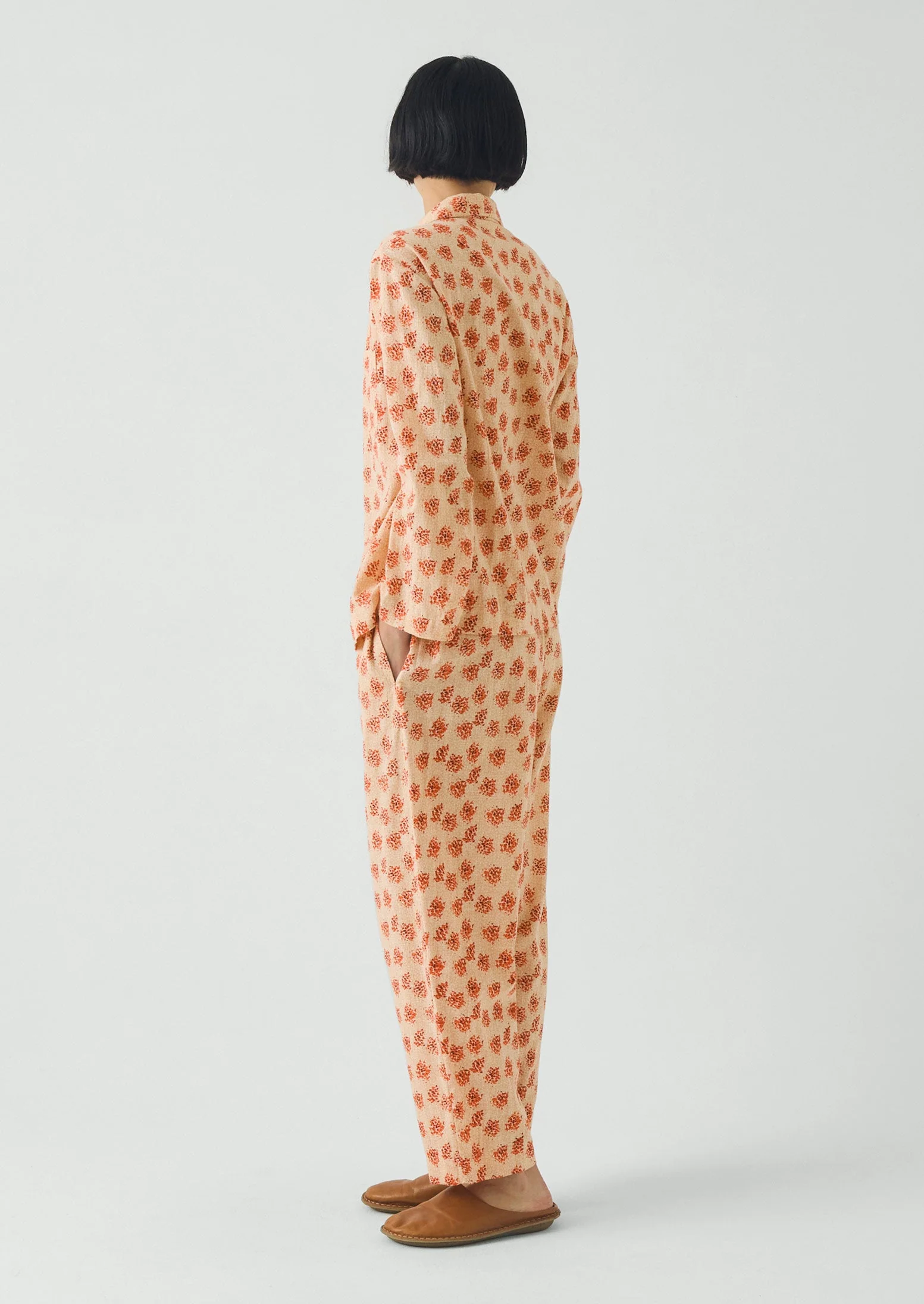 Bloom Print Cotton Pyjamas | Sand/Multi - Image 3