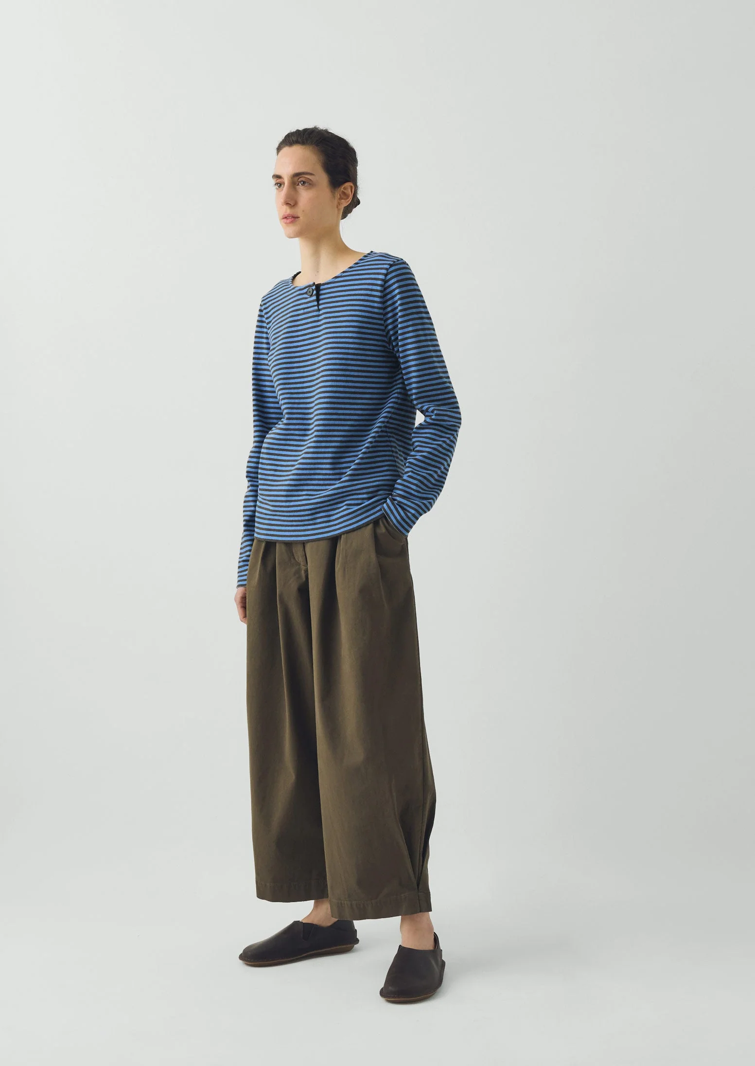 Breezy Stripe Jersey Tee | Azure Blue/Tawny Brown - Image 3