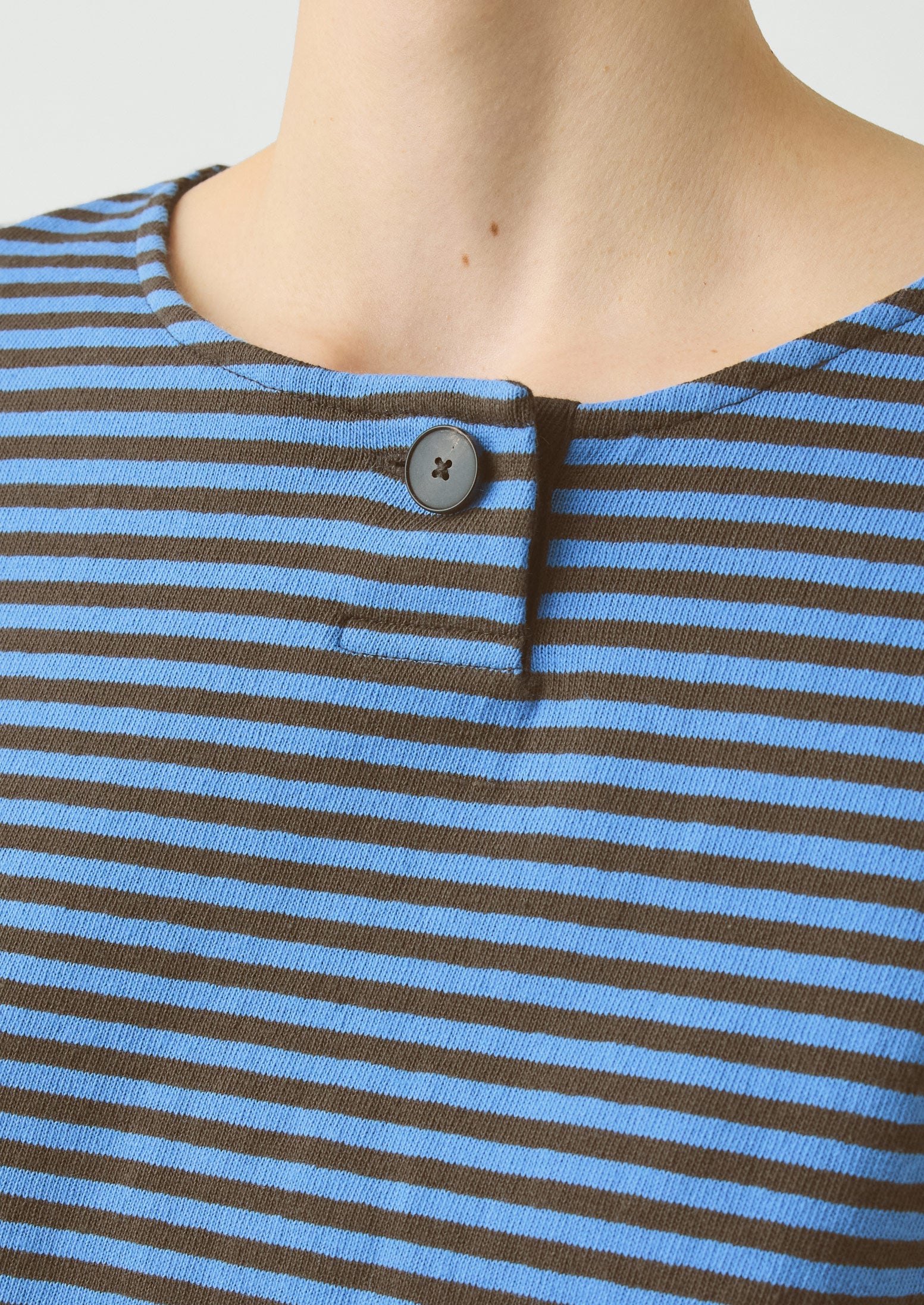 Breezy Stripe Jersey Tee | Azure Blue/Tawny Brown - Image 4