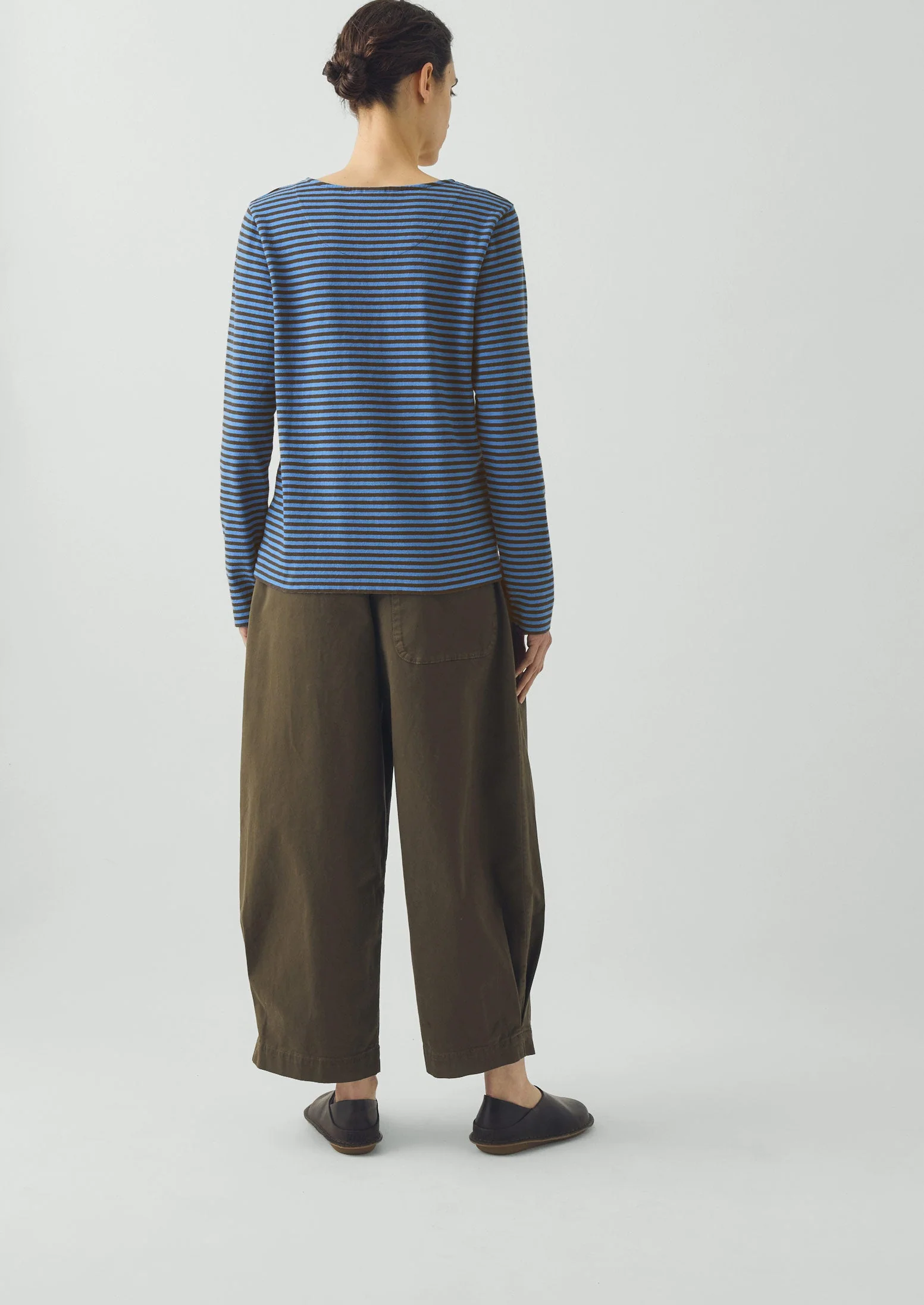 Breezy Stripe Jersey Tee | Azure Blue/Tawny Brown - Image 5