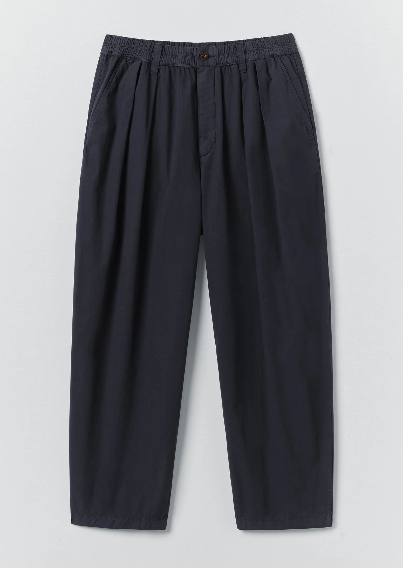 Casper Cotton Poplin Trousers | Navy