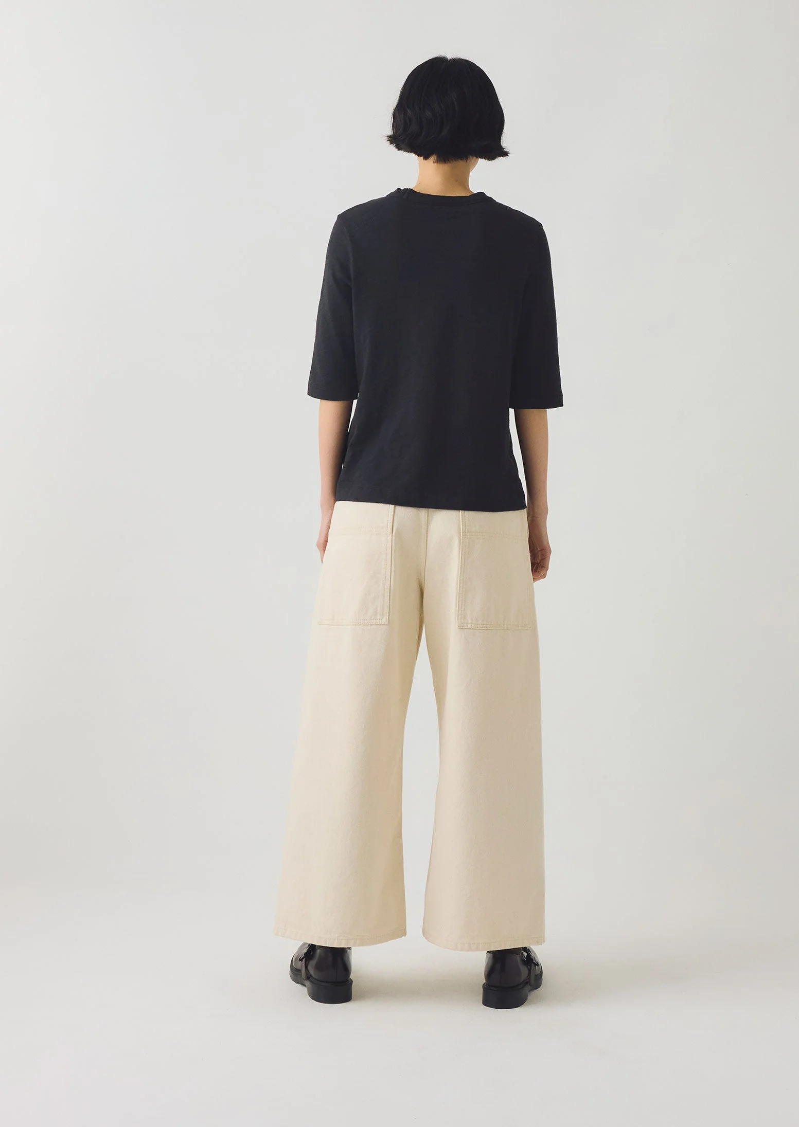 Cleo Garment Dyed Cotton Tee | Carbon Black - Image 3