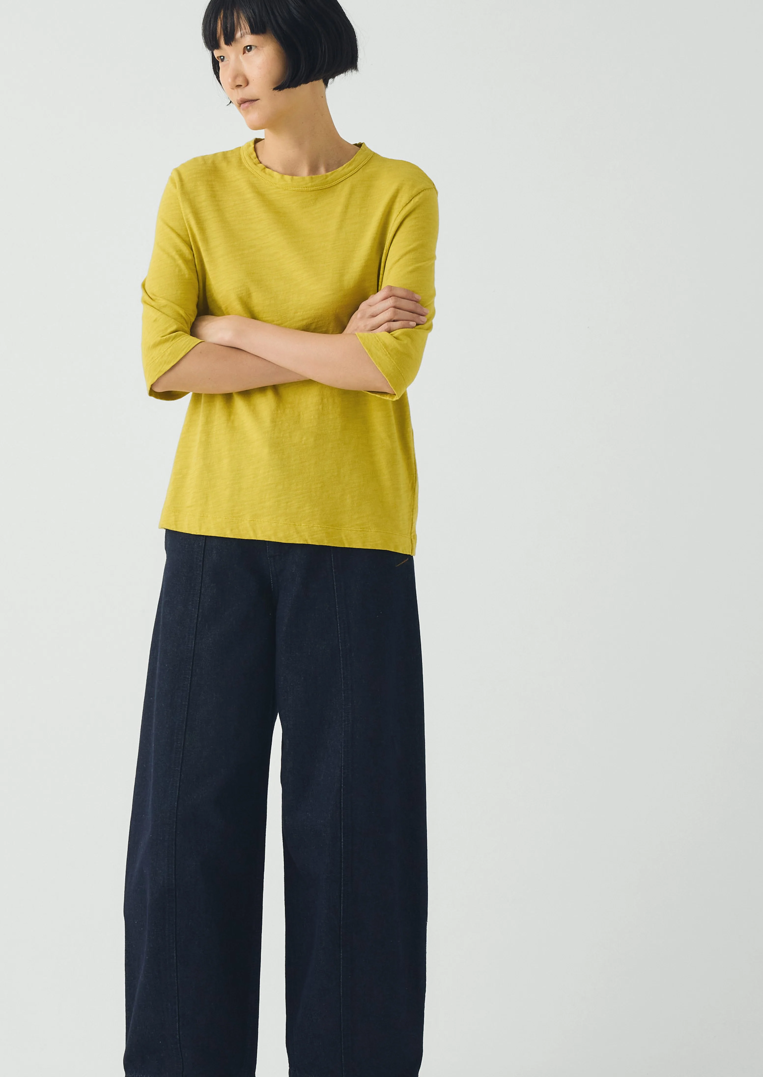 Cleo Garment Dyed Cotton Tee | Chartreuse - Image 2