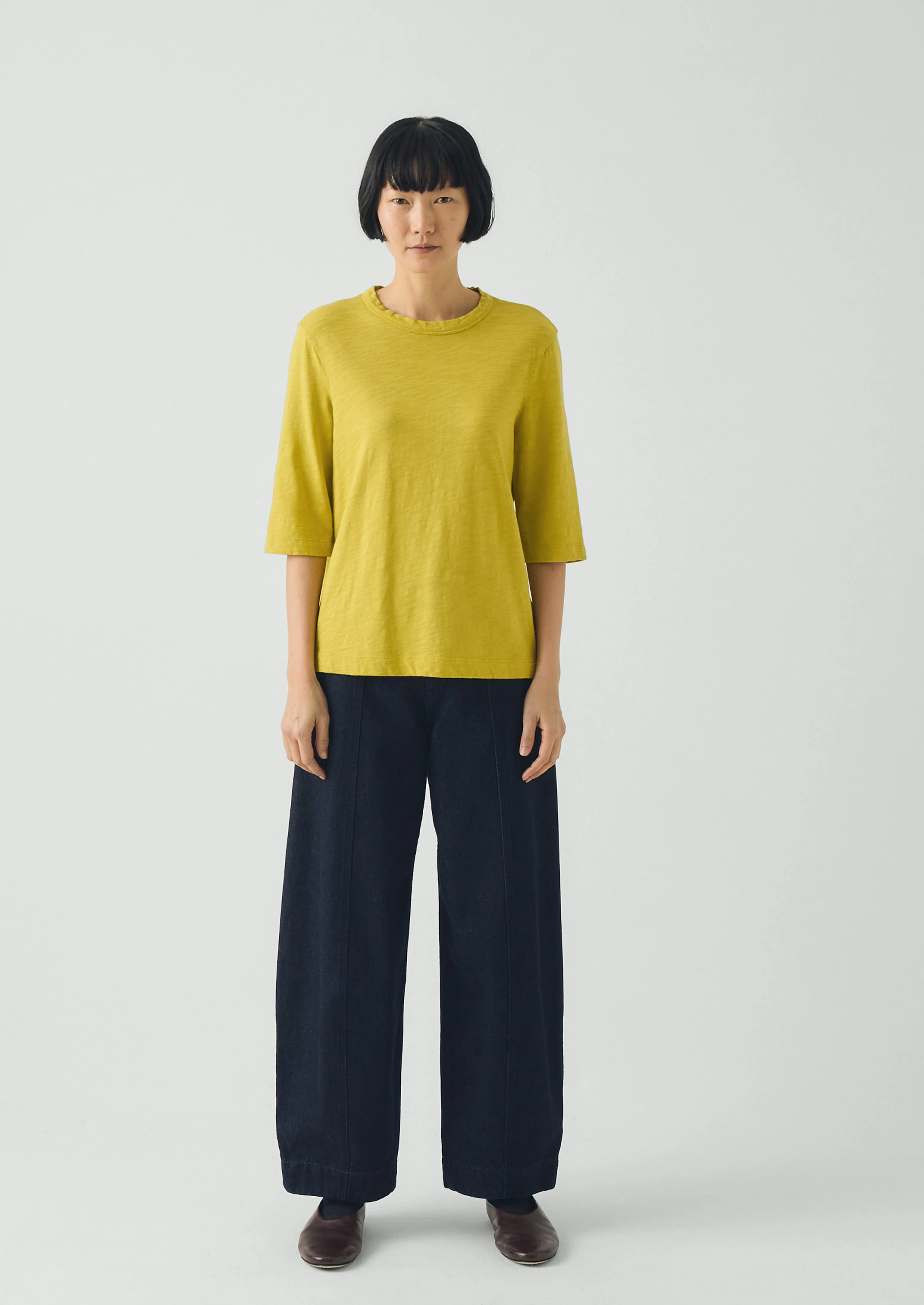 Cleo Garment Dyed Cotton Tee | Chartreuse - Image 3