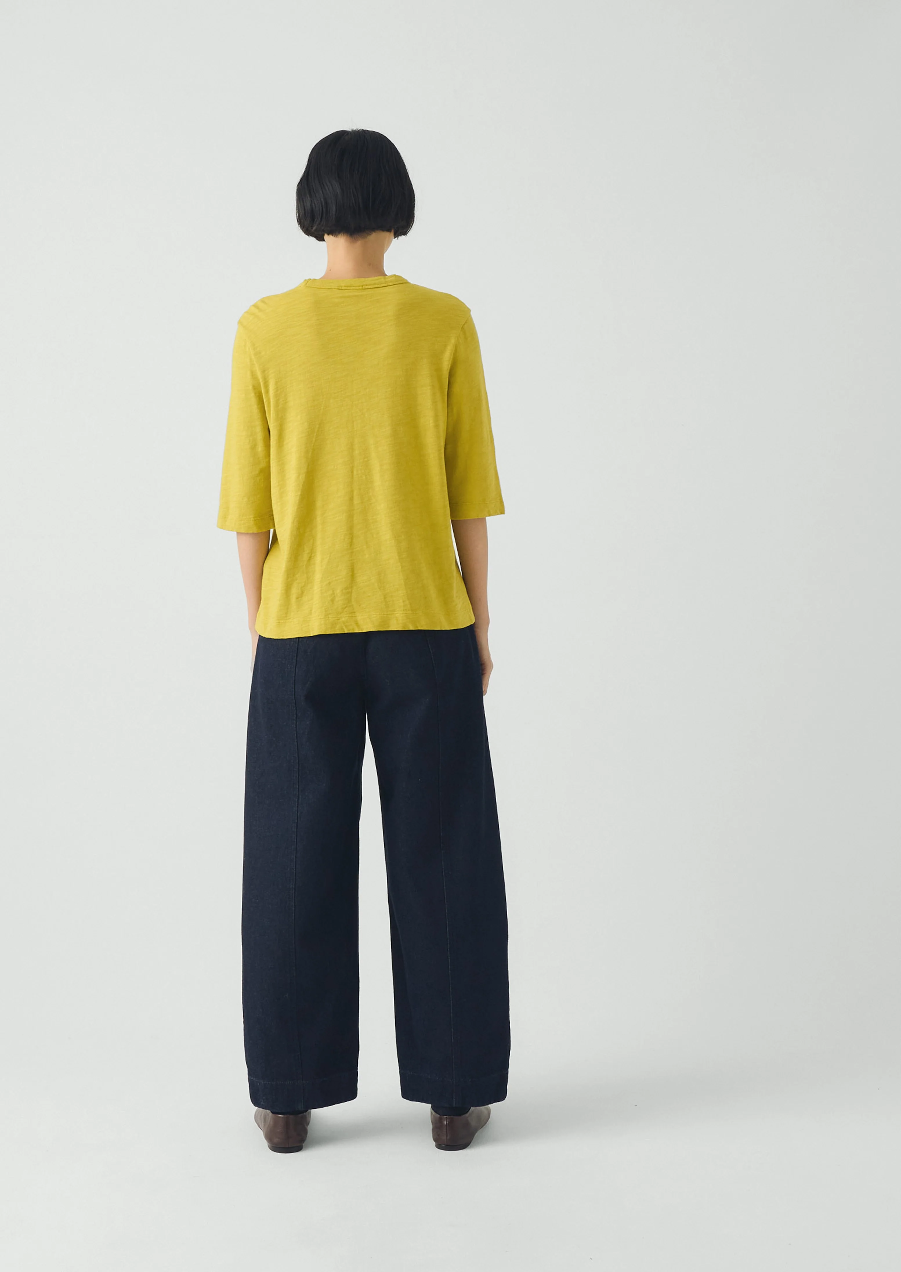 Cleo Garment Dyed Cotton Tee | Chartreuse - Image 4
