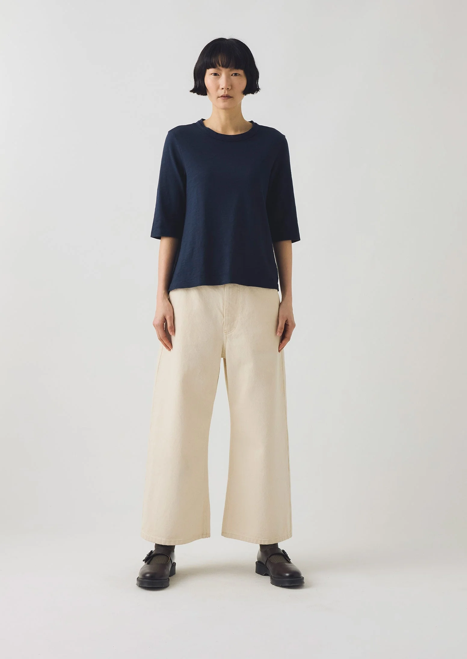 Cleo Garment Dyed Cotton Tee | Indigo - Image 2