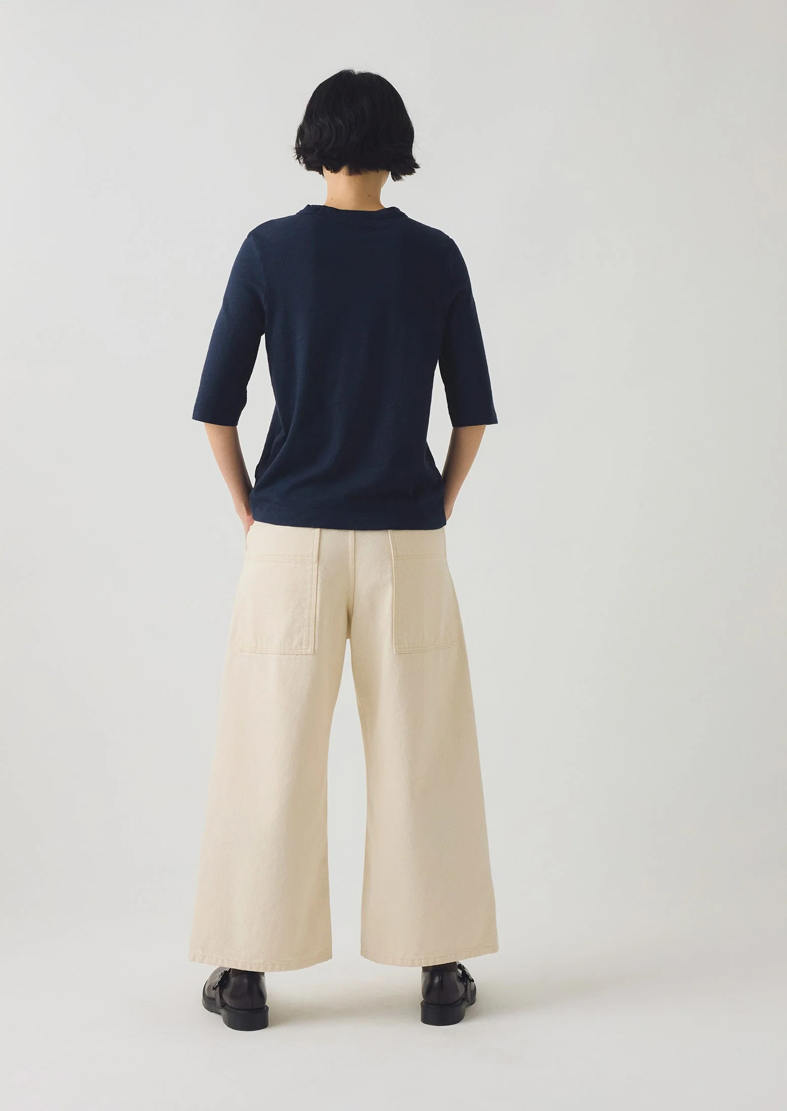 Cleo Garment Dyed Cotton Tee | Indigo - Image 3