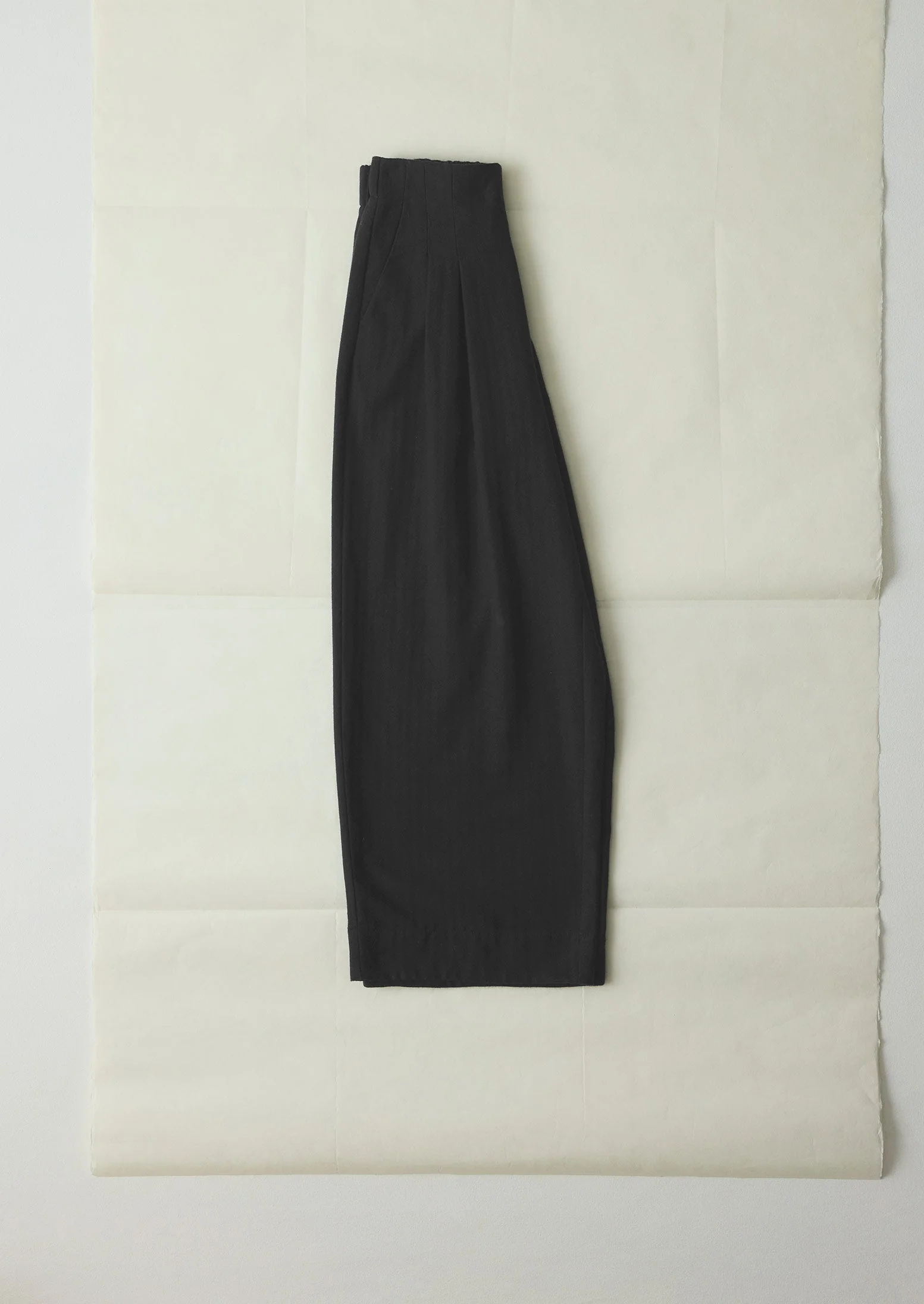 Corinne Wool Cotton Herringbone Wide Leg Trousers | Black - Image 7