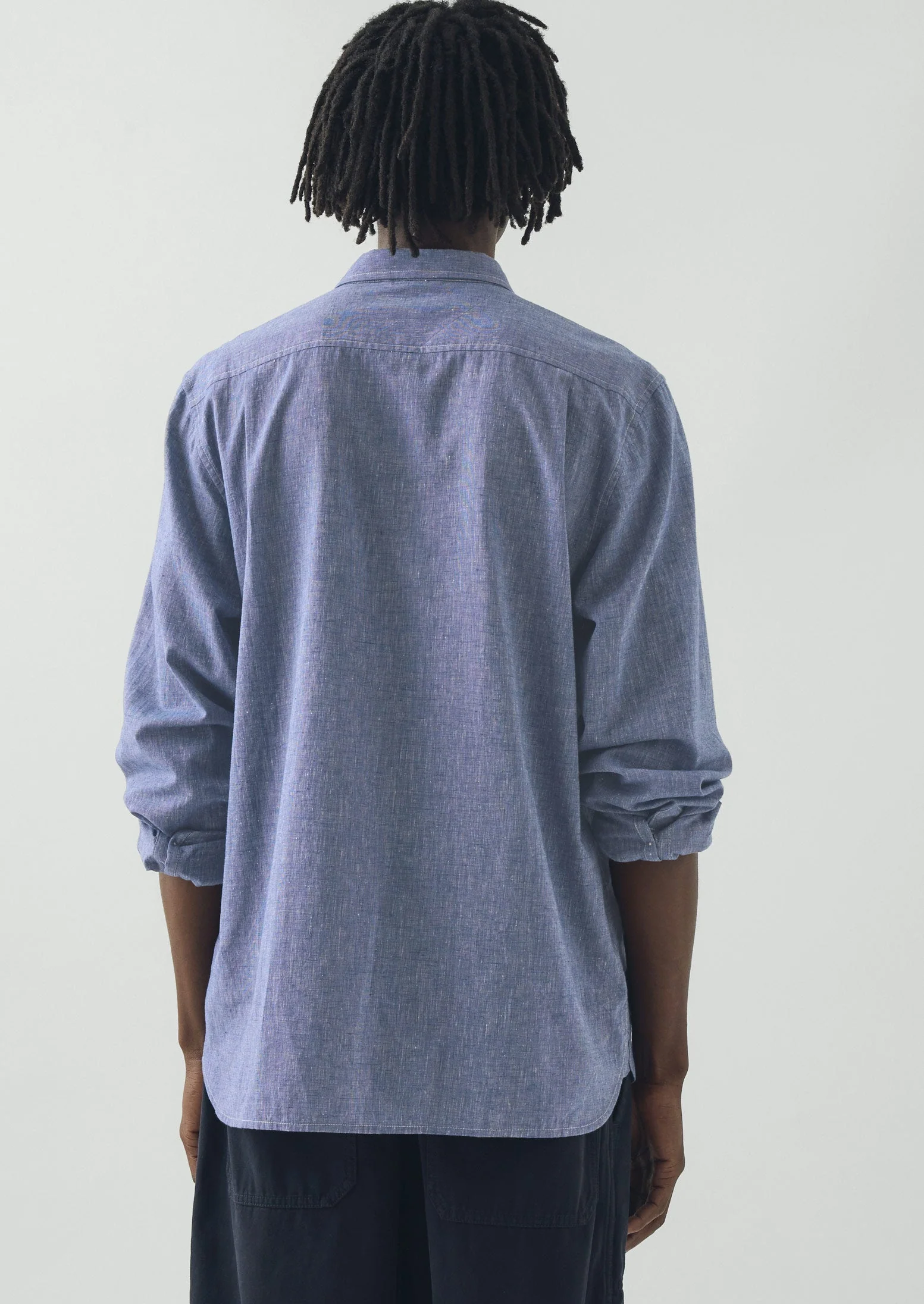 Cotton Linen Chambray Shirt | Chambray Blue - Image 4
