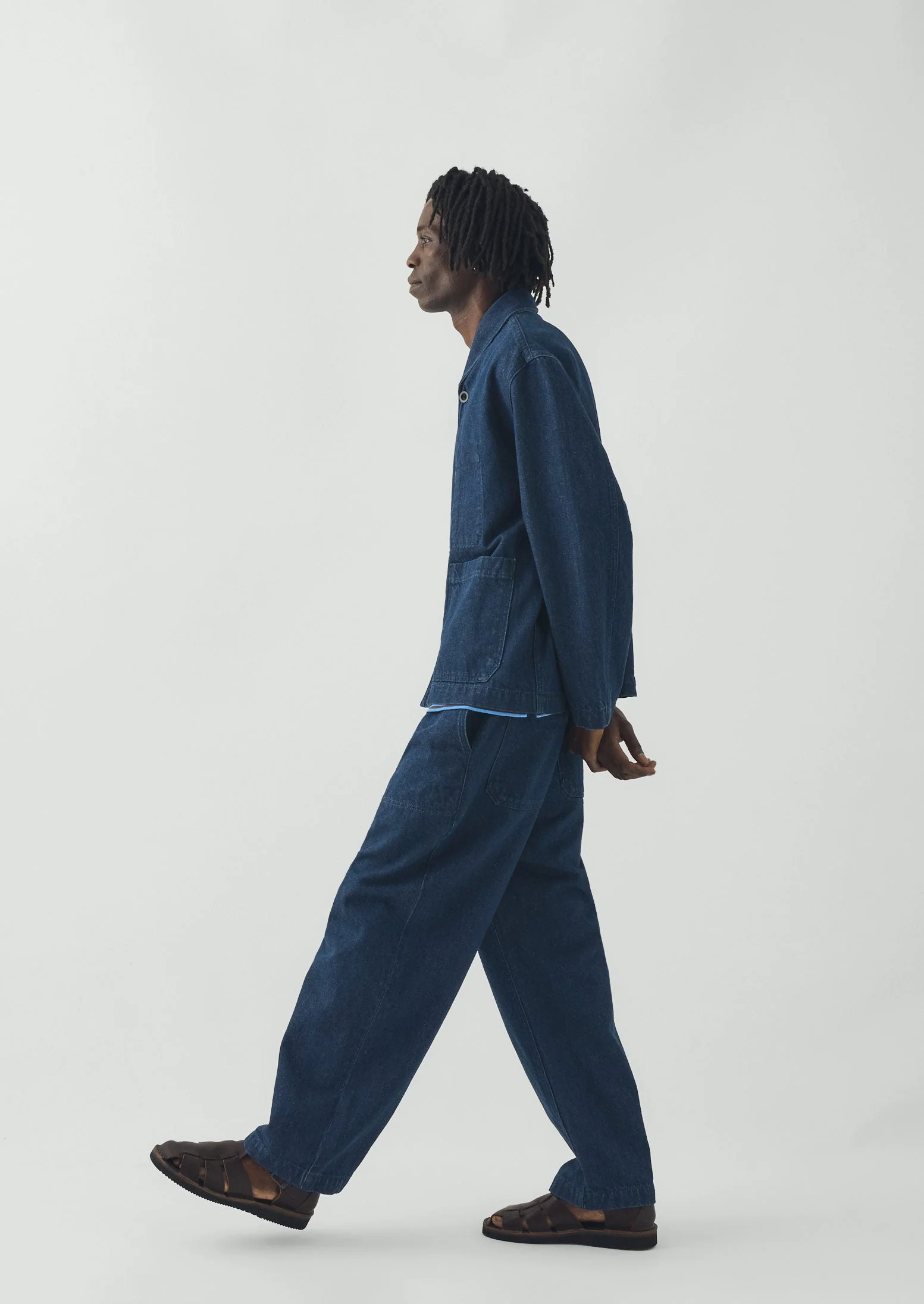Cotton Linen Denim Jacket | Indigo - Image 4