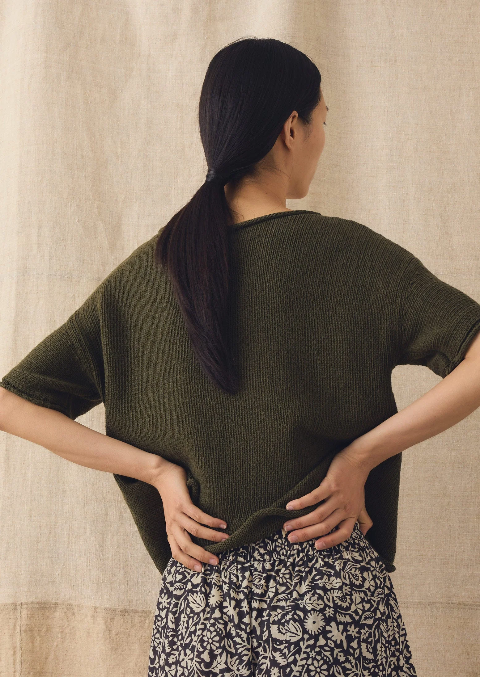 Cotton Linen Knitted Tee | Montella - Image 3