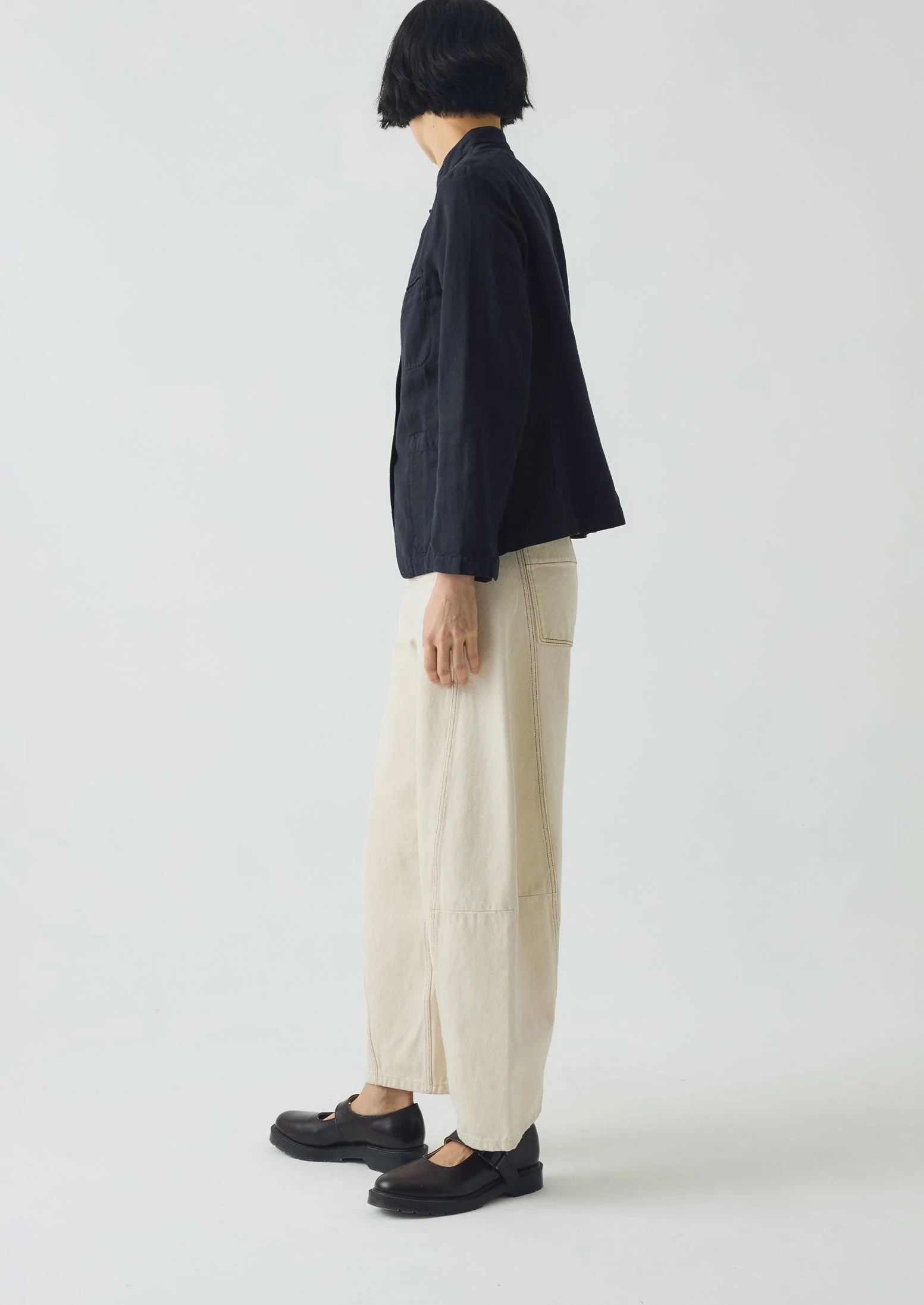 Cotton Linen Neat Jacket | Slate - Image 3