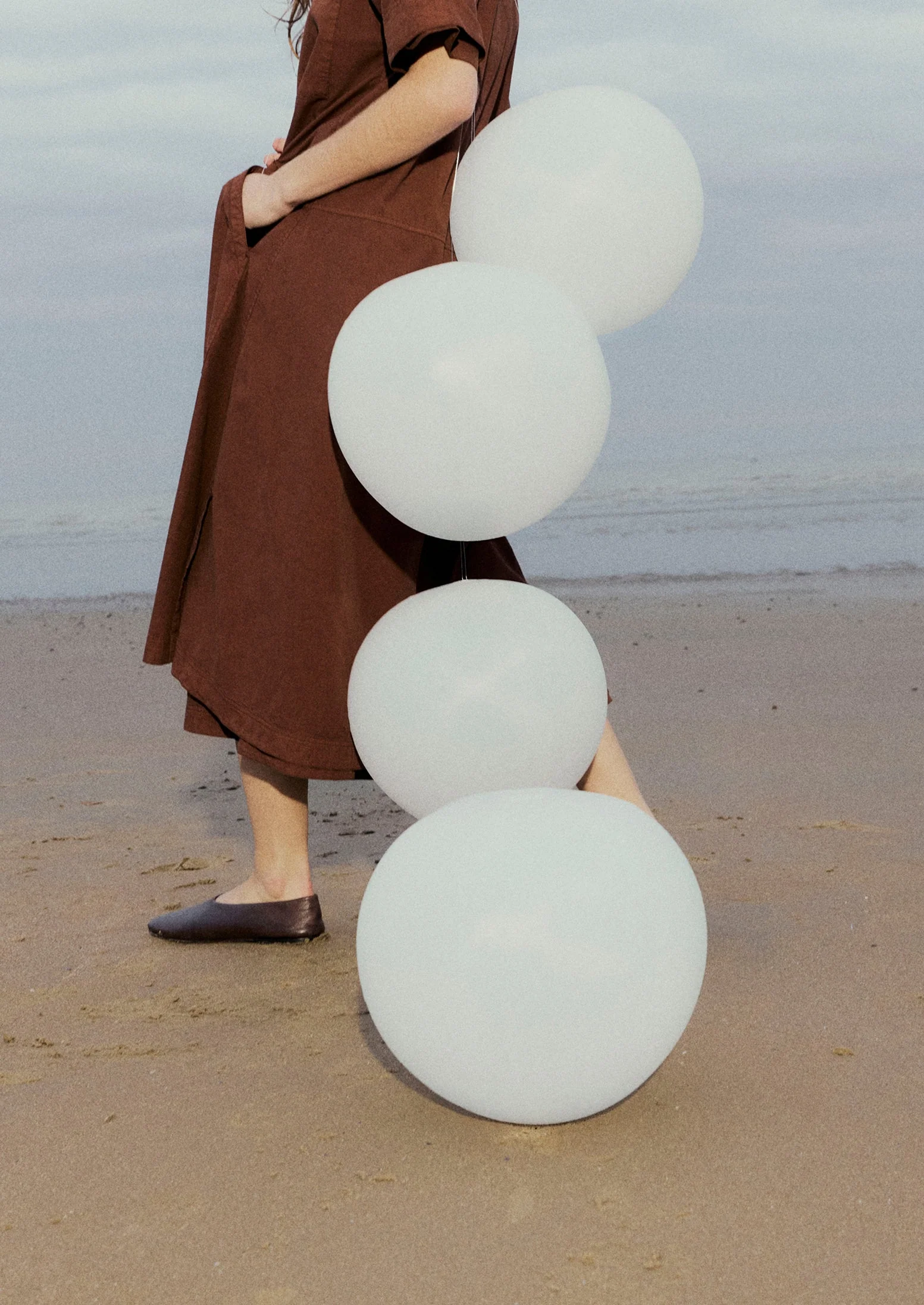 Cotton Linen Poplin Shirt Dress | Brown Ochre - Image 8