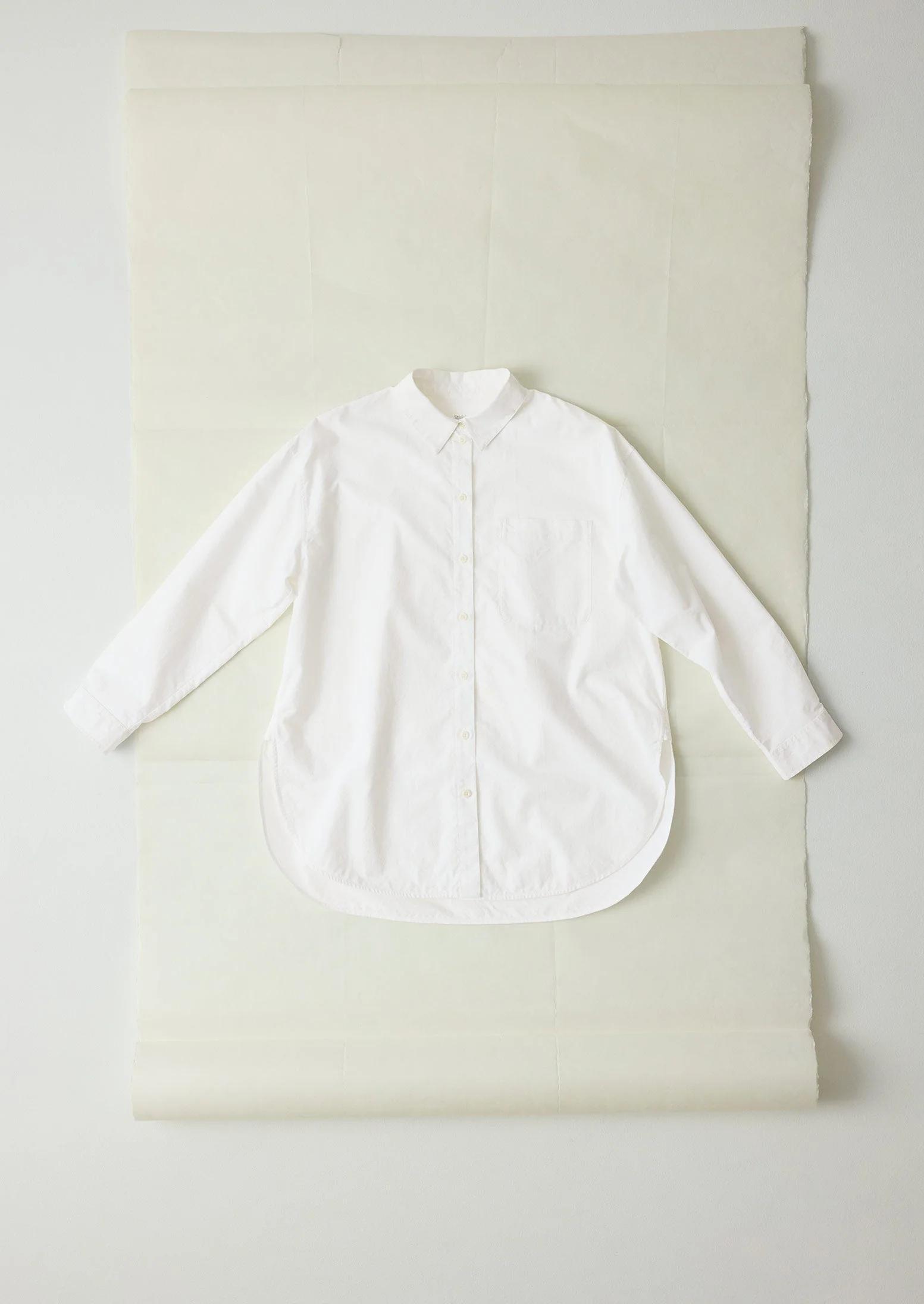 Cotton Oxford Oversized Long Shirt | White