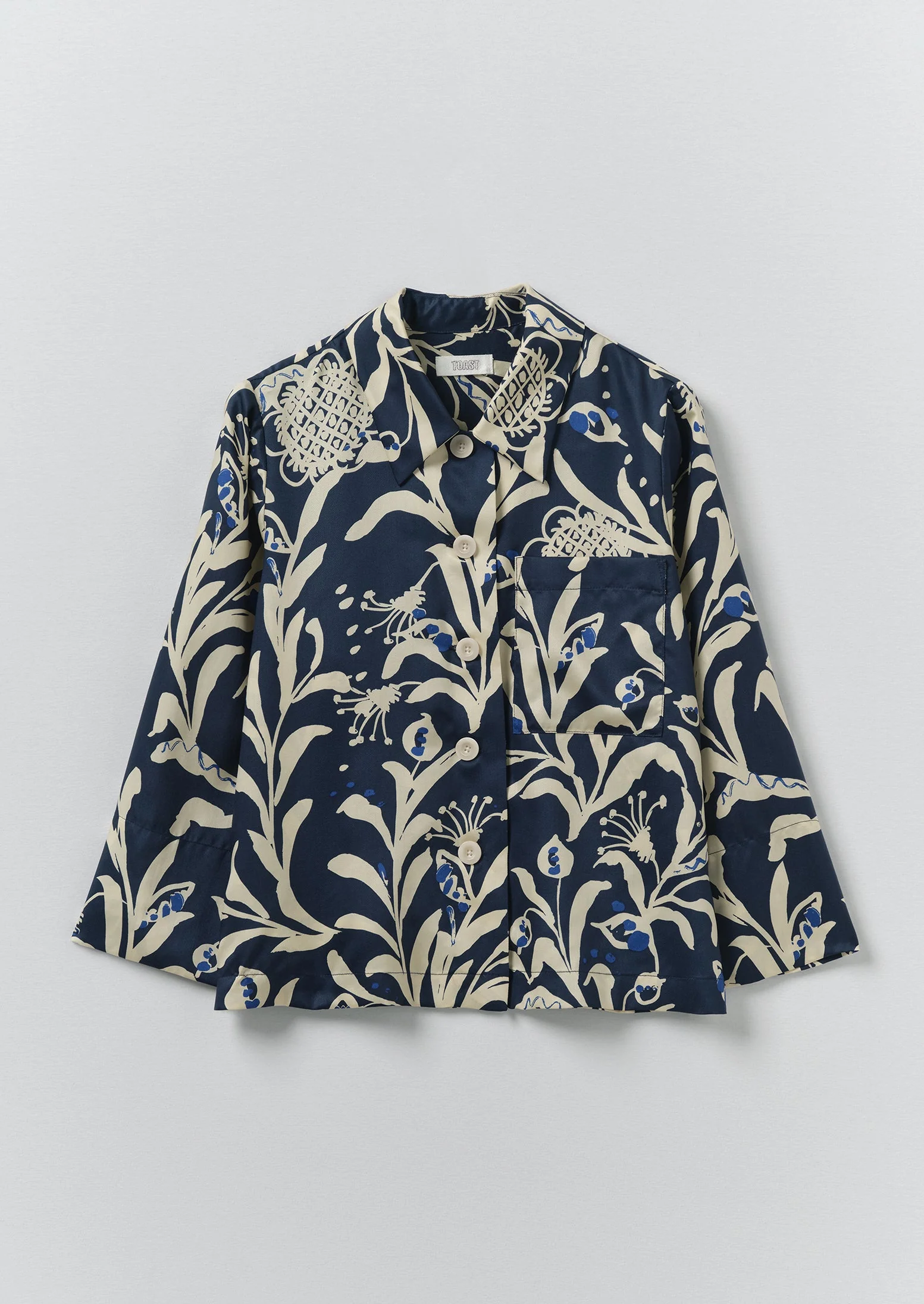Crockery Print Boxy Shirt | Smalt