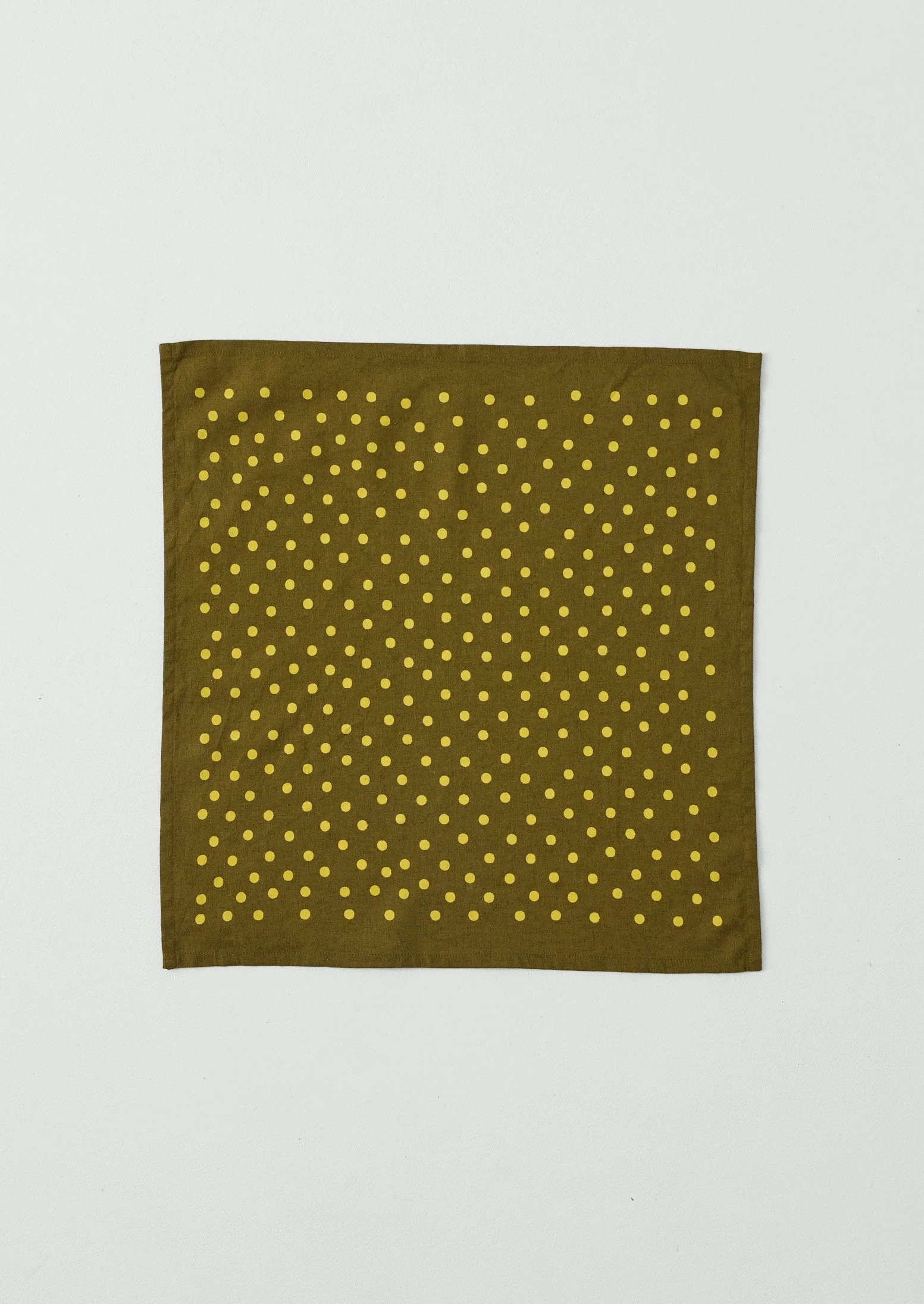 Dotty Print Cotton Linen Napkin | Olive/Lemon - Image 3