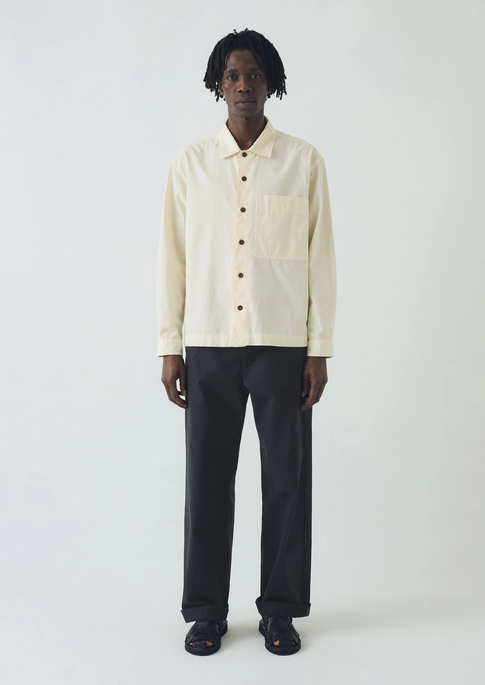 Elis Garment Dyed Oxford Shirt | Ecru - Image 3
