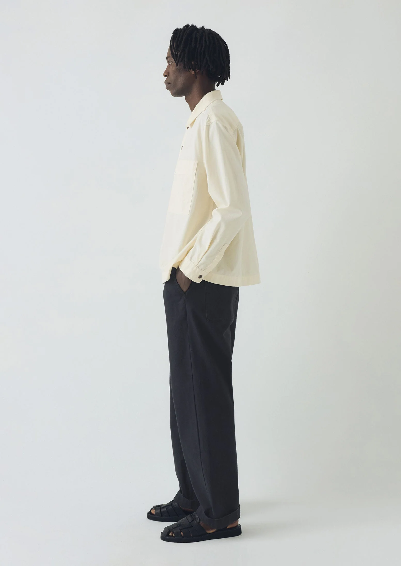 Elis Garment Dyed Oxford Shirt | Ecru - Image 4