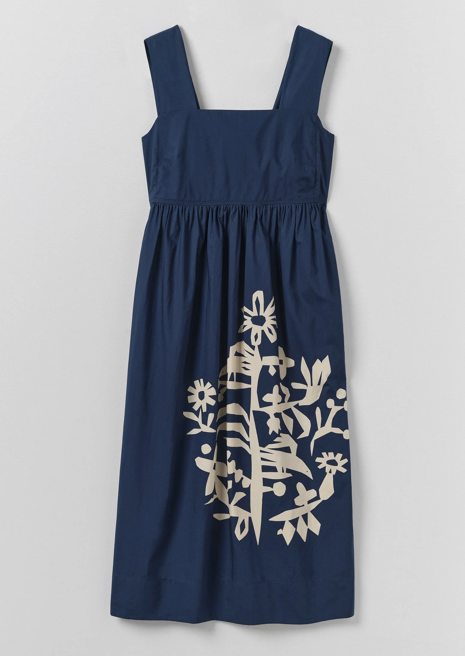 Emma Carlow Tree of Life Print Poplin Dress | Indigo Blue