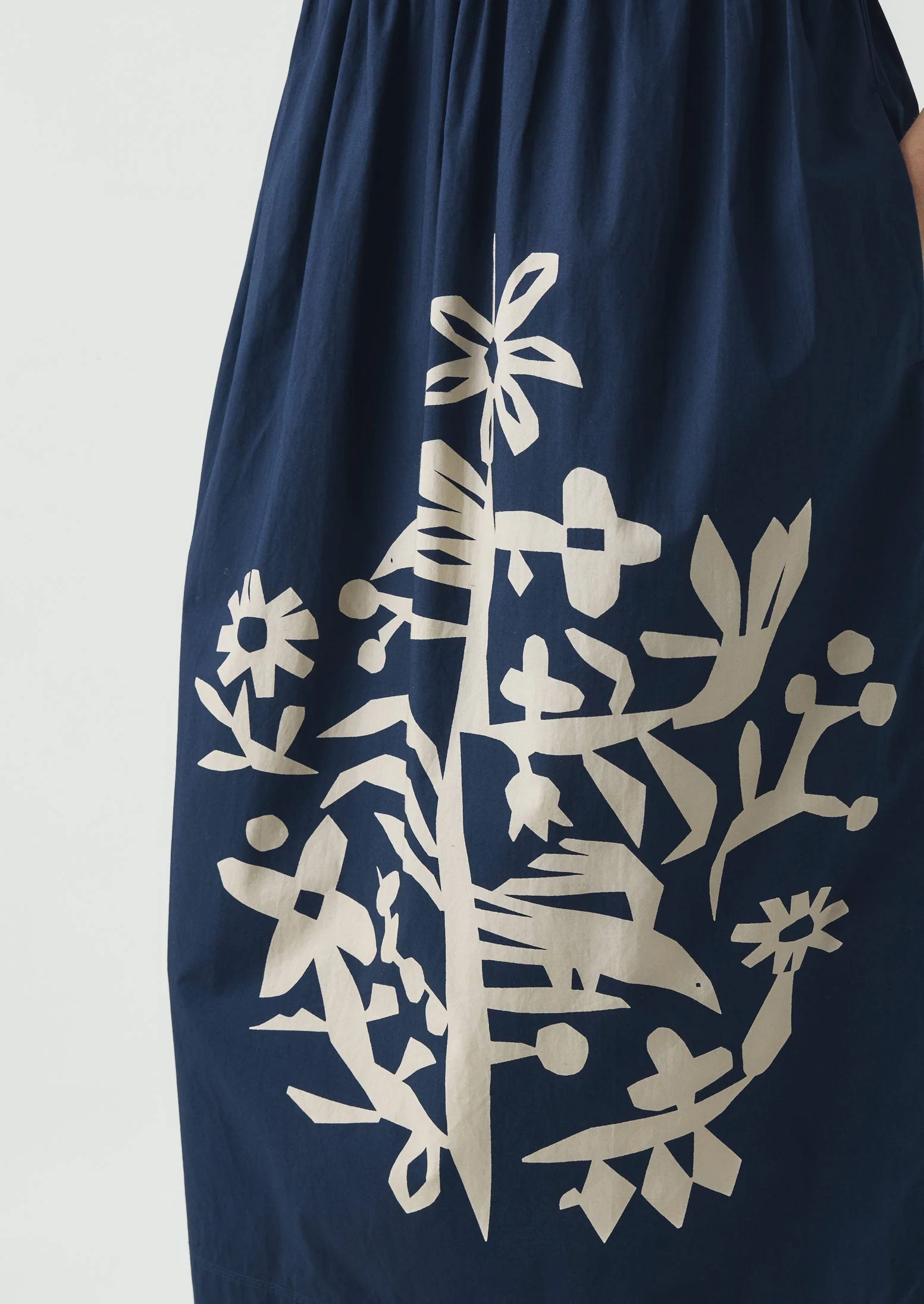Emma Carlow Tree of Life Print Poplin Dress | Indigo Blue - Image 3