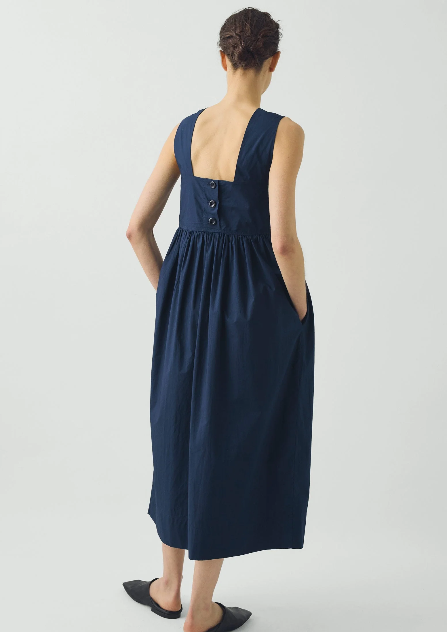 Emma Carlow Tree of Life Print Poplin Dress | Indigo Blue - Image 4