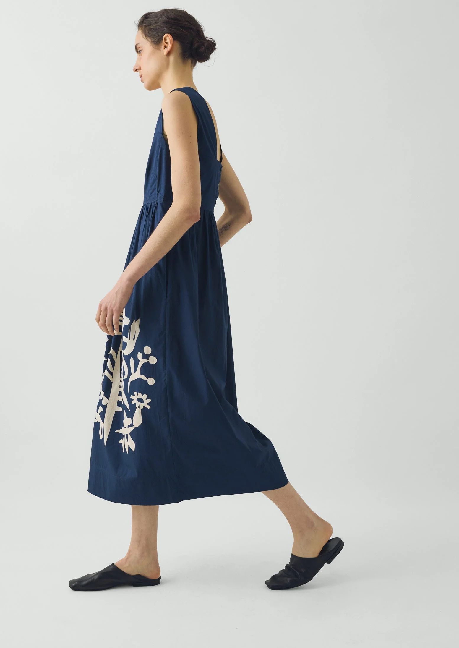 Emma Carlow Tree of Life Print Poplin Dress | Indigo Blue - Image 6
