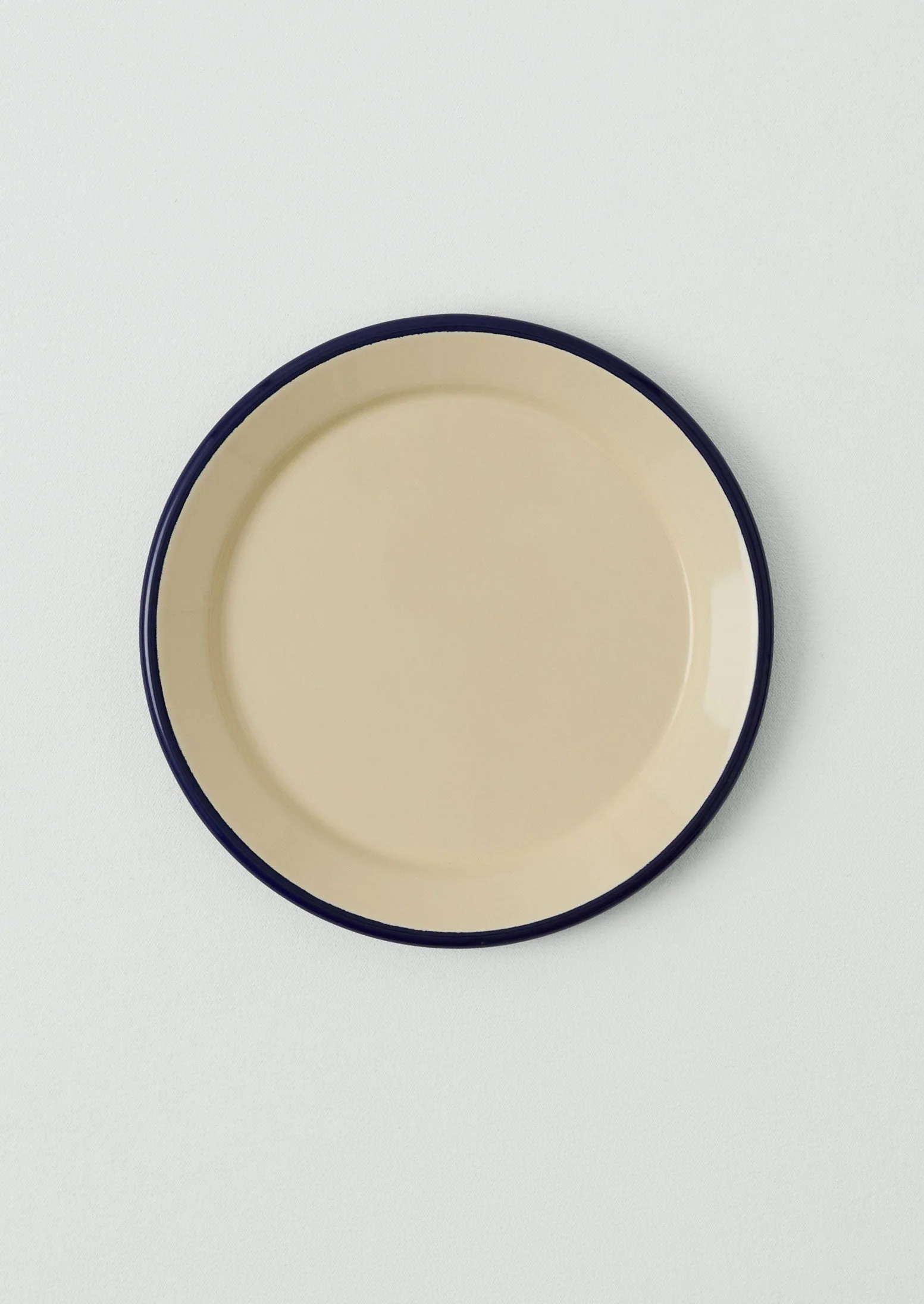 Enamel Dinner Plate | Cream/Blue