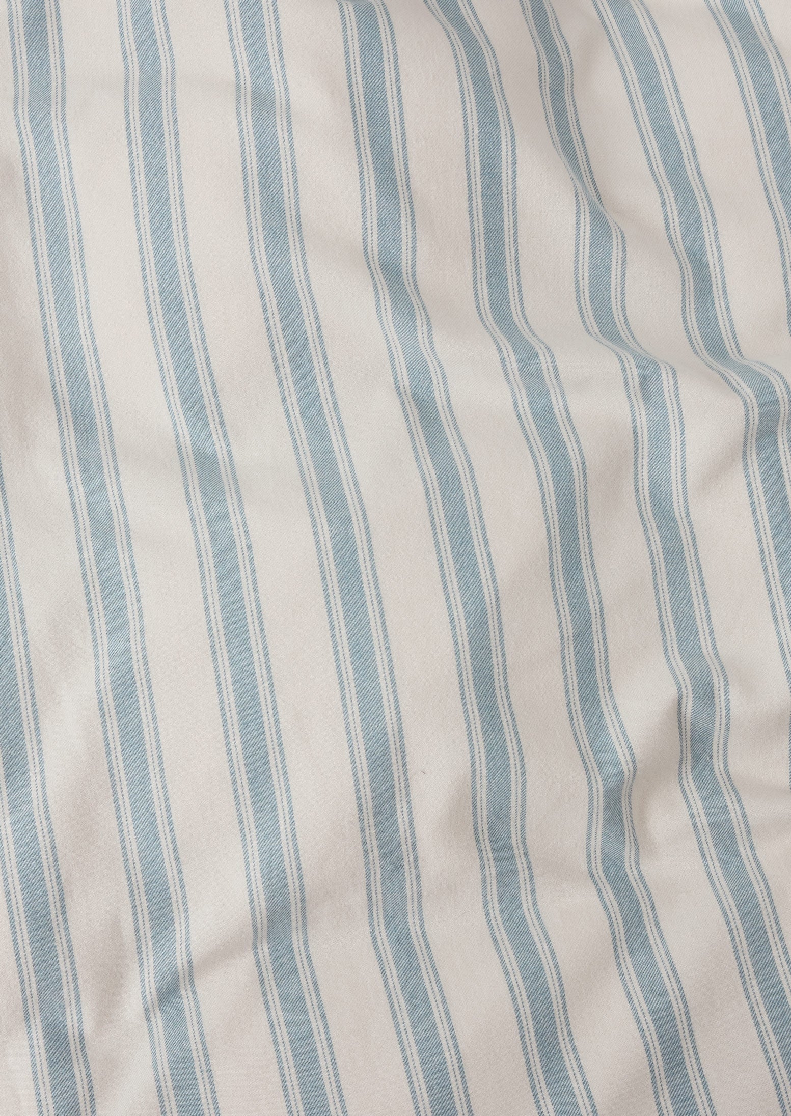 Fjord Stripe Cotton Flannel Duvet Cover | Washed Blue/Ecru - Image 6
