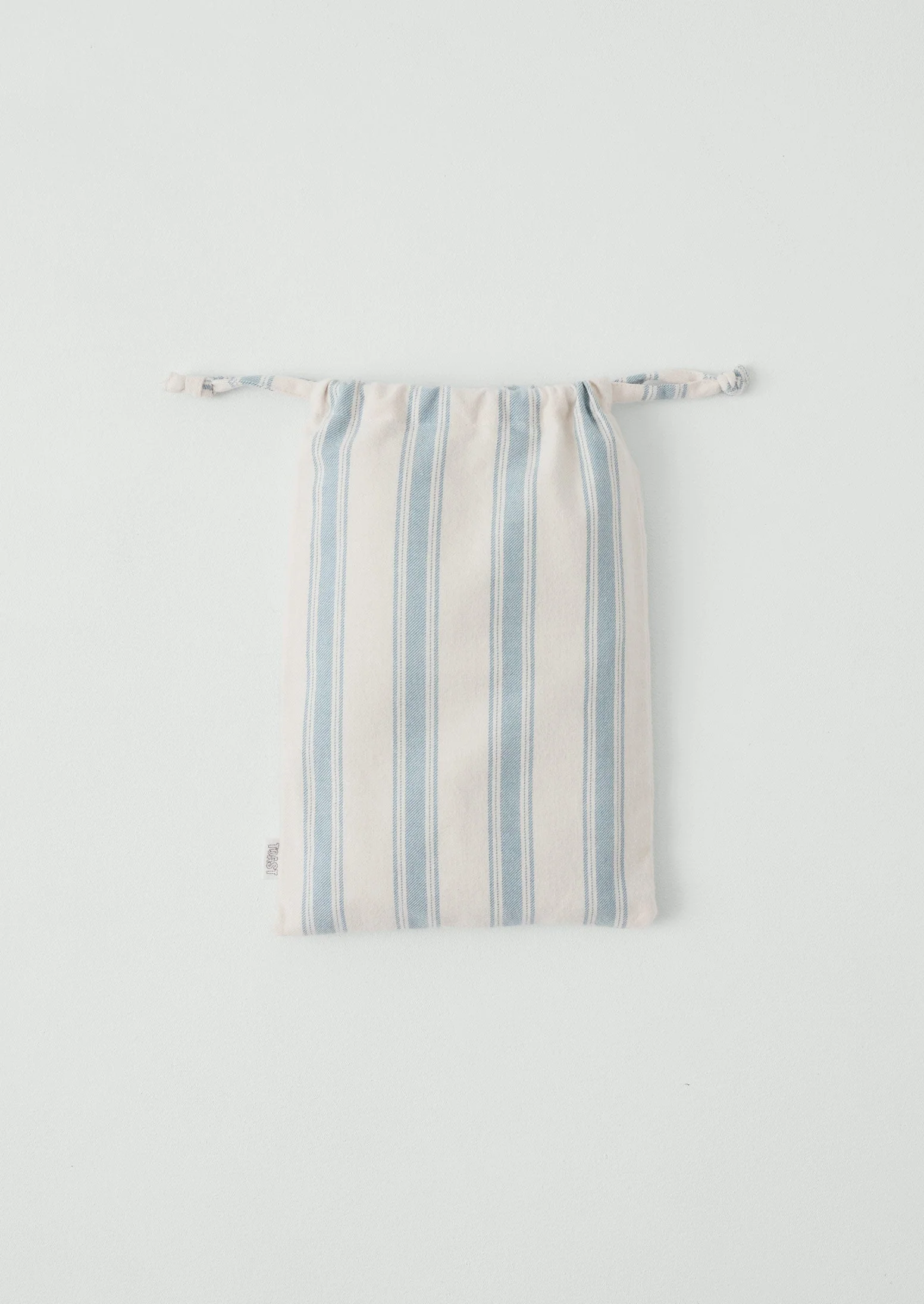 Fjord Stripe Cotton Flannel Duvet Cover | Washed Blue/Ecru - Image 8