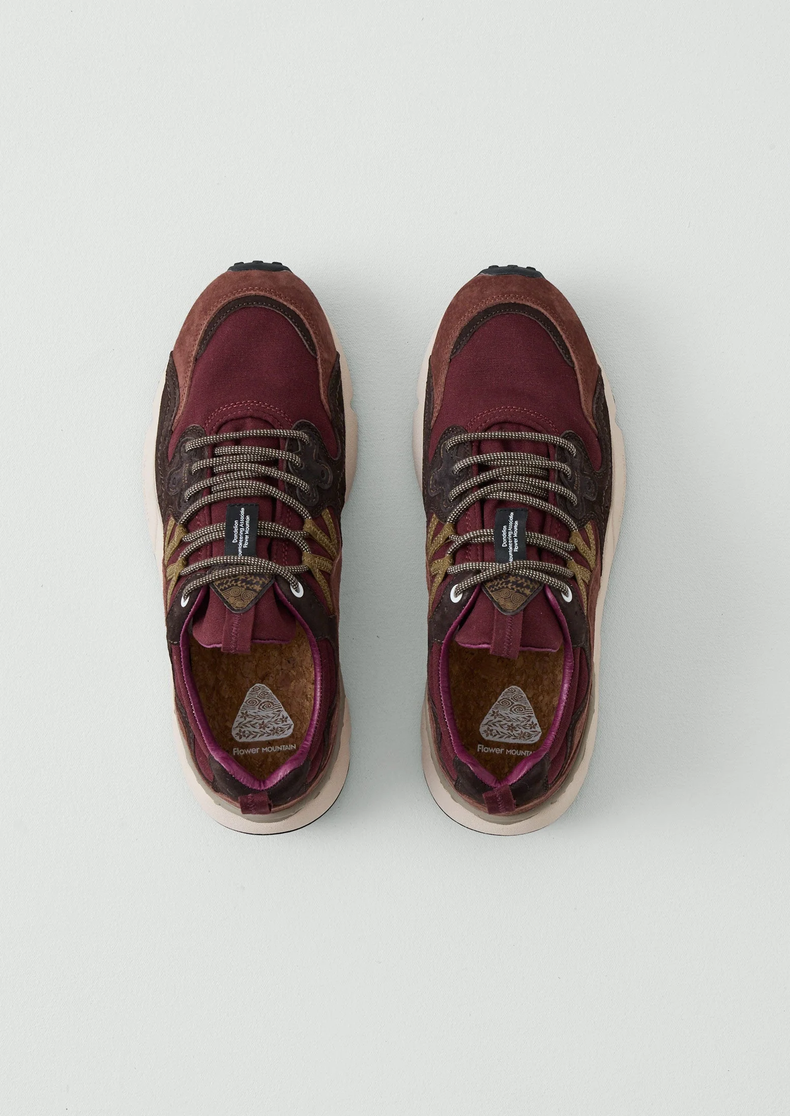 Flower Mountain Yamano Kaiso Panelled Trainers | Beetroot - Image 3