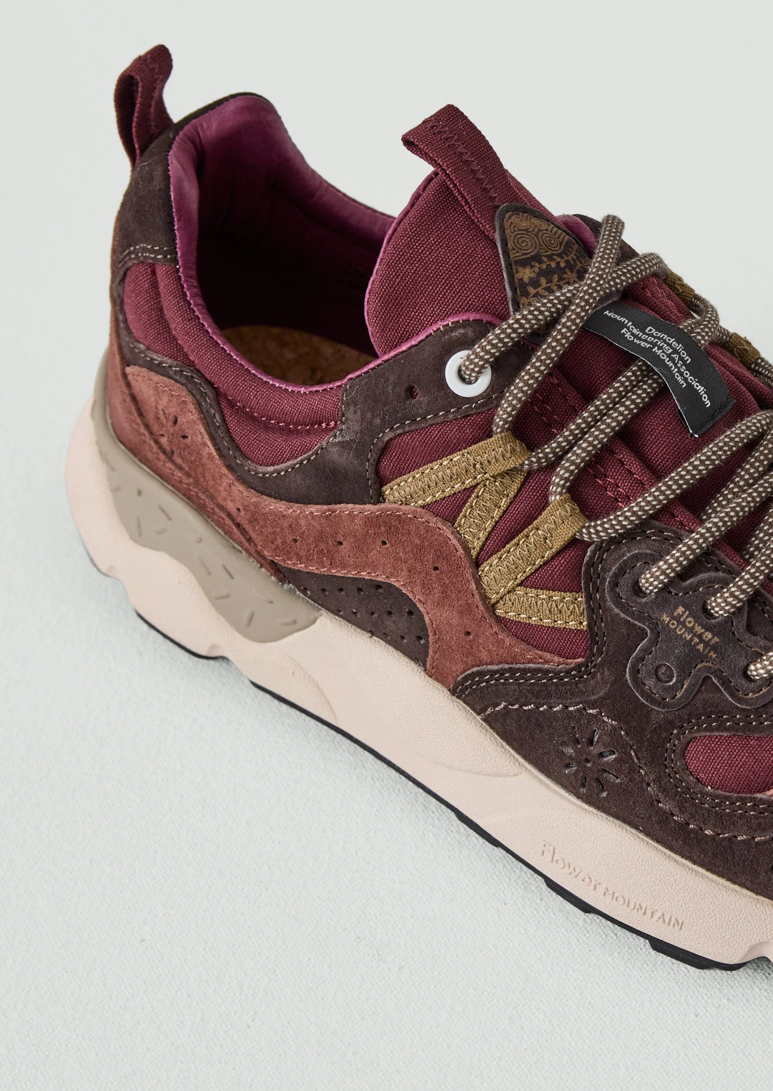 Flower Mountain Yamano Kaiso Panelled Trainers | Beetroot - Image 4