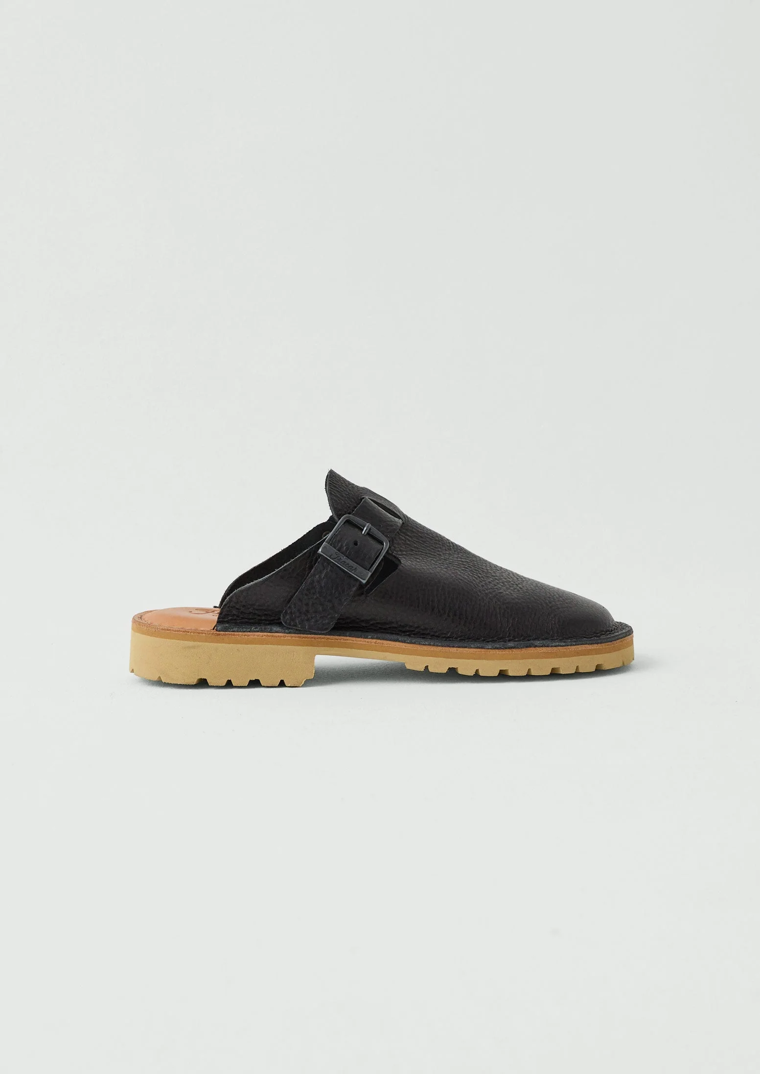 Fracap Leather Buckle Mules | Black - Image 3