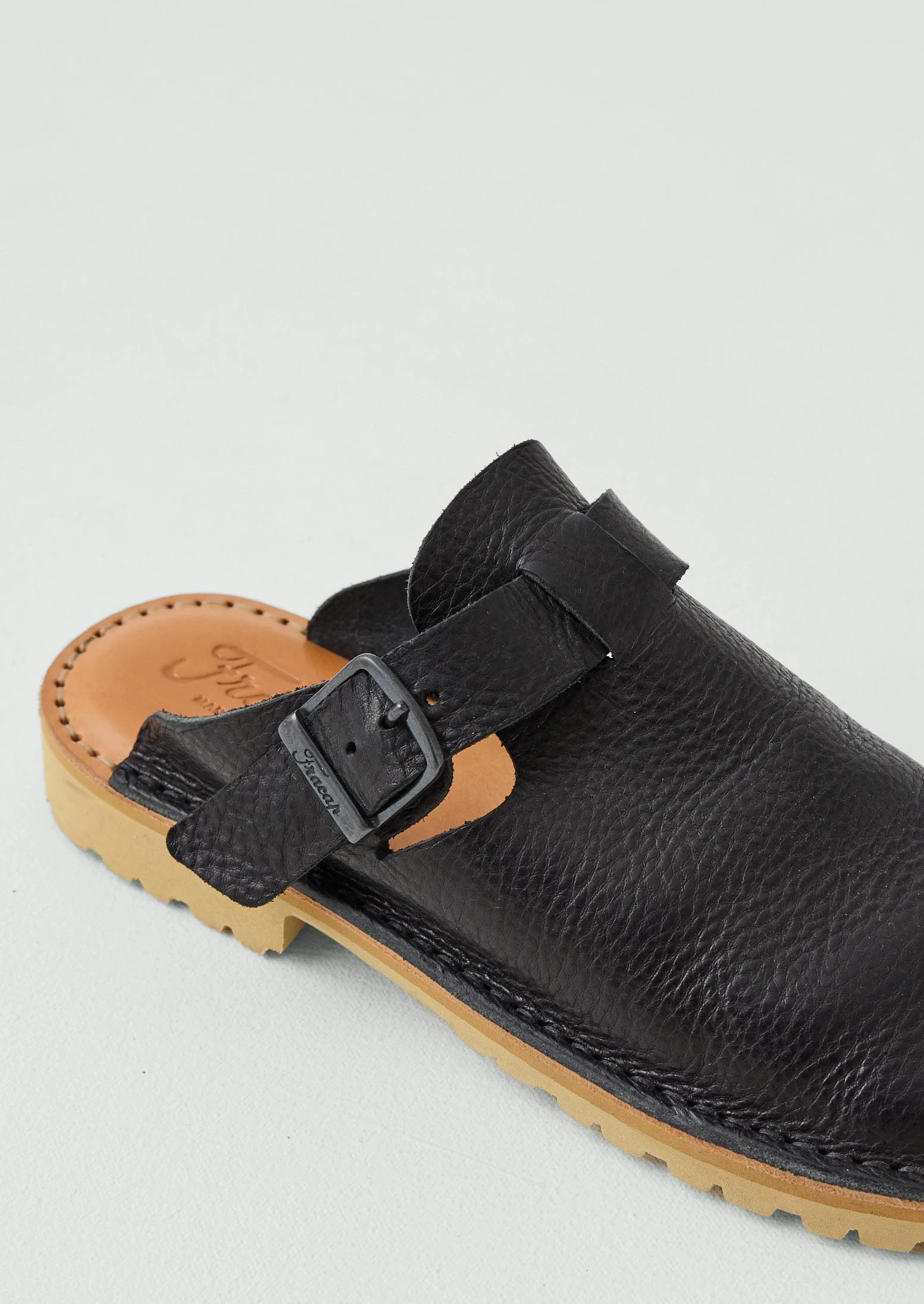 Fracap Leather Buckle Mules | Black - Image 5