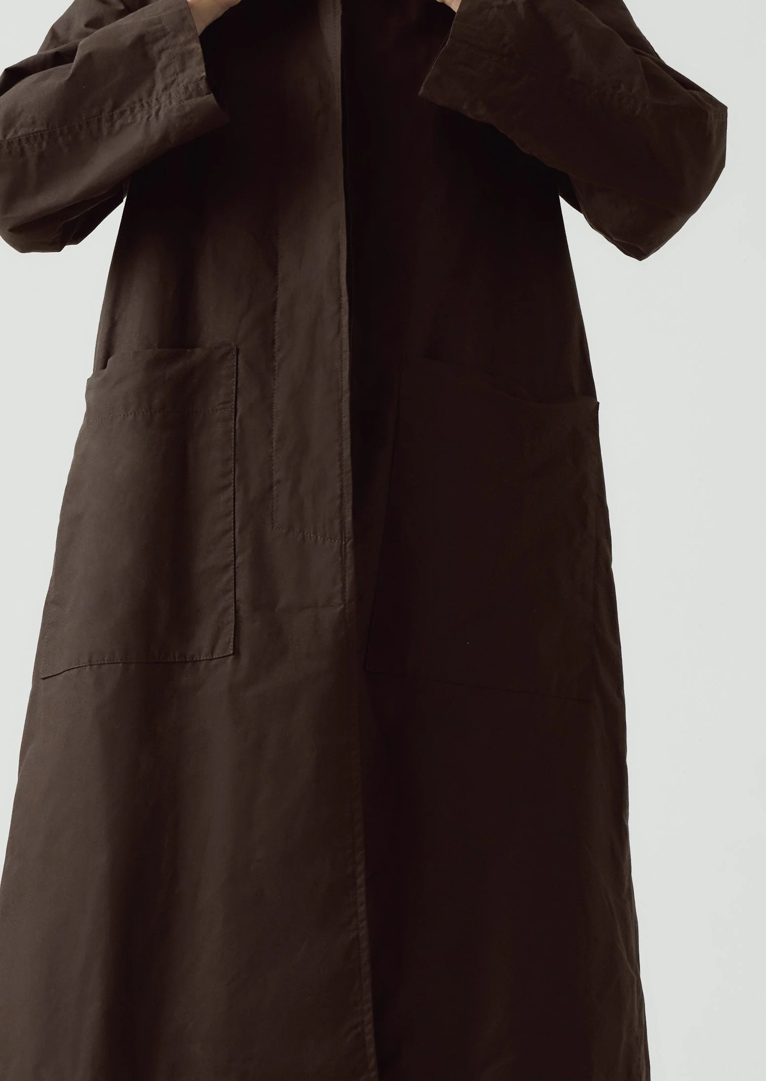 Frankie Waxed Cotton Raglan Coat | Chocolate - Image 6