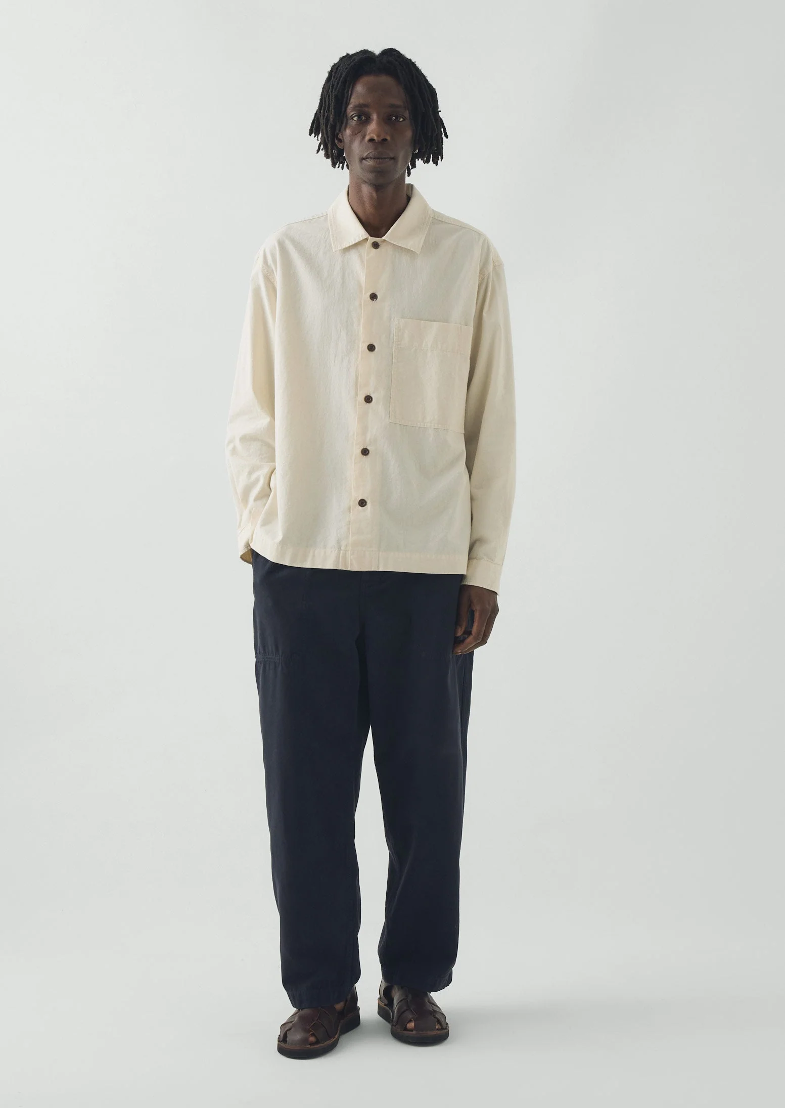 Gabriel Cotton Canvas Trousers | Dark Navy - Image 3