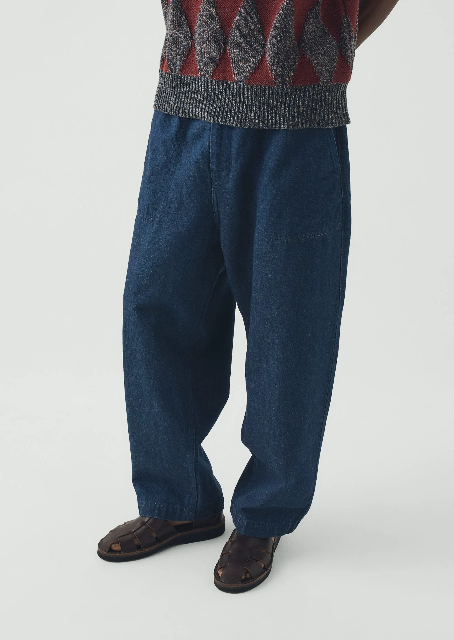 Gabriel Cotton Linen Denim Trousers | Indigo - Image 3