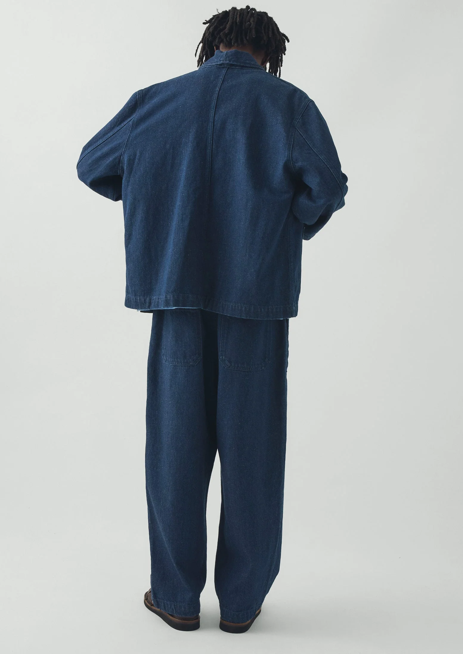 Gabriel Cotton Linen Denim Trousers | Indigo - Image 6