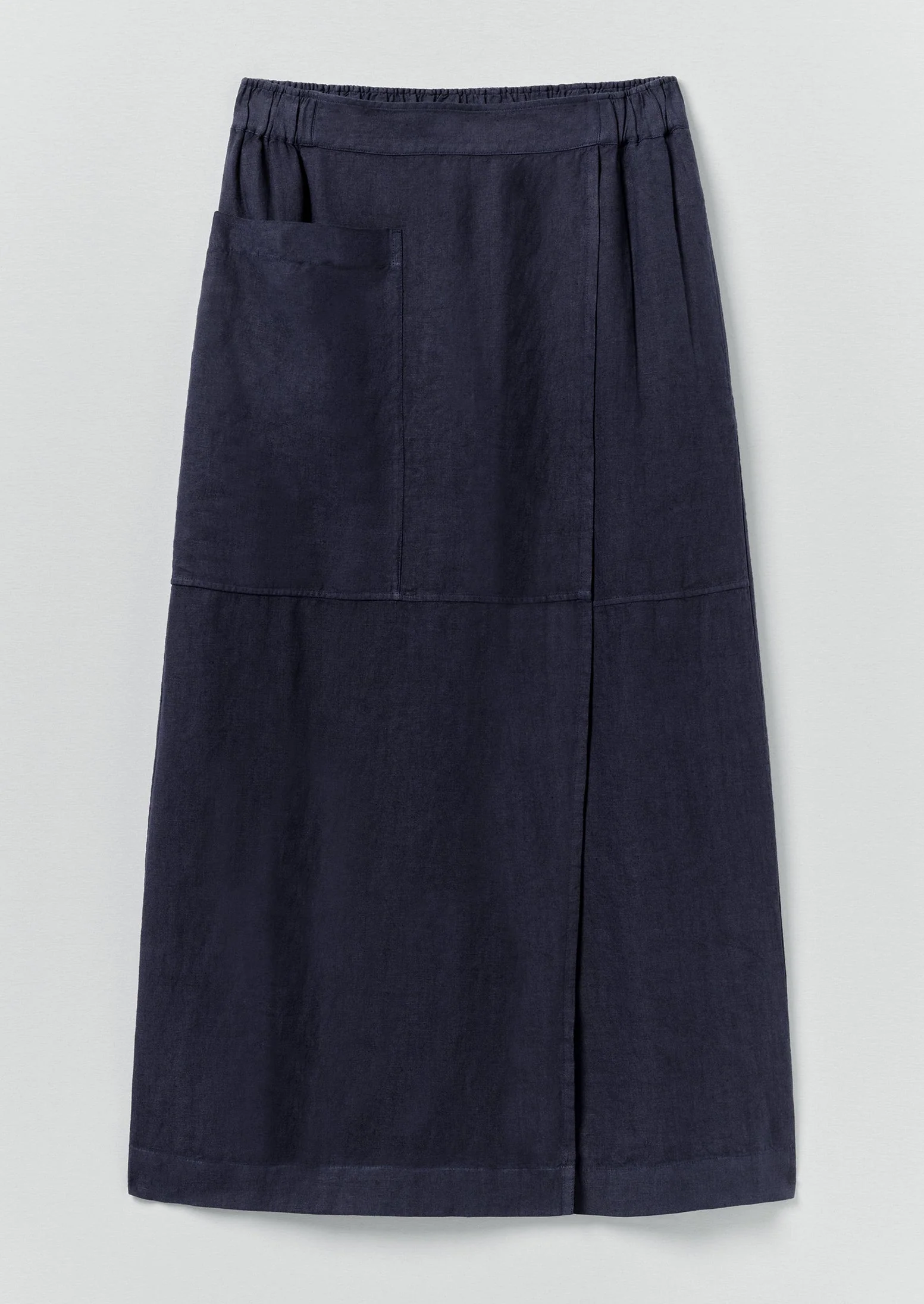 Garment Dyed Linen Apron Skirt | Blueberry
